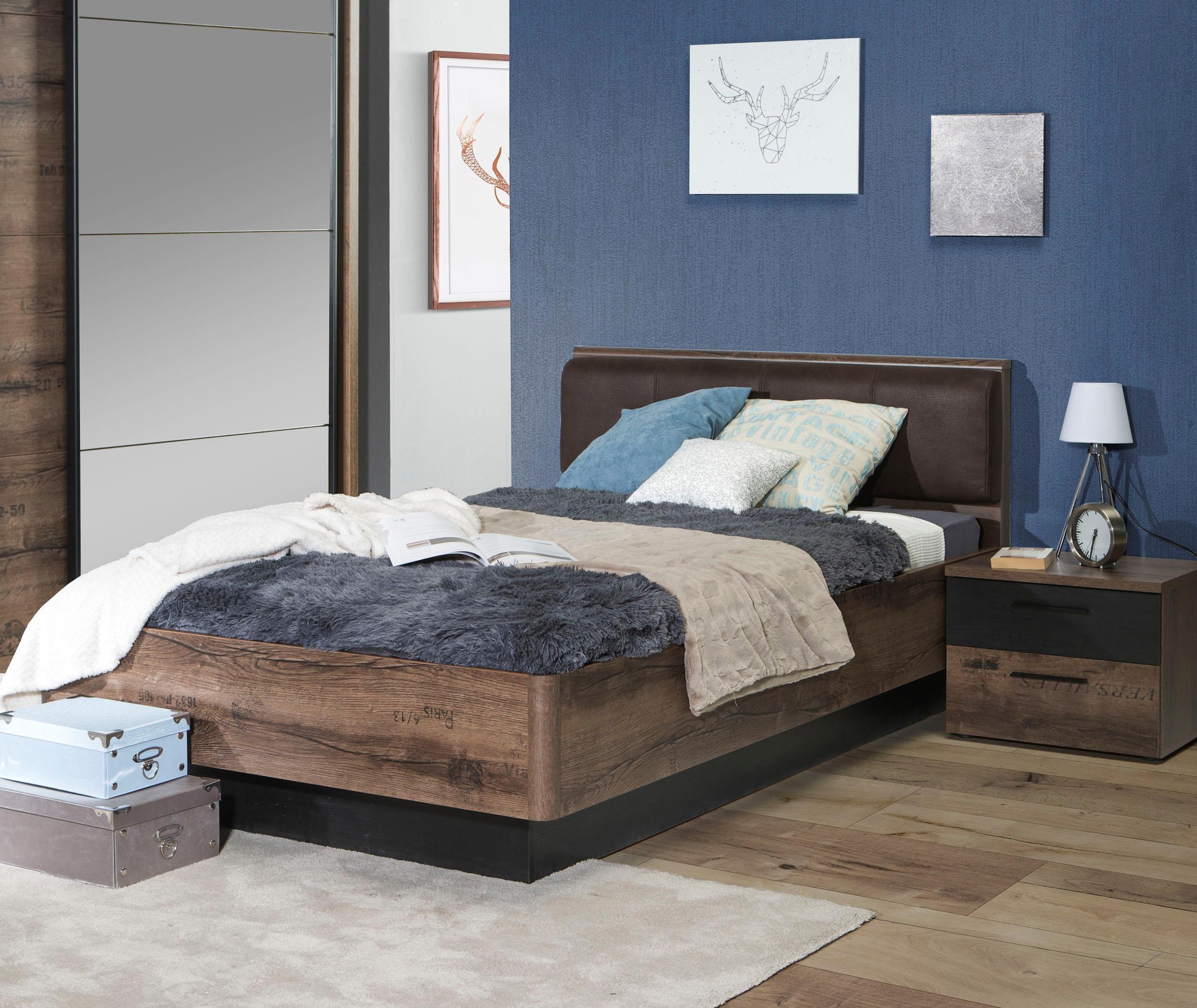 Image of FORTE Bett "Jacky" mit gepolstertem Kopfteil