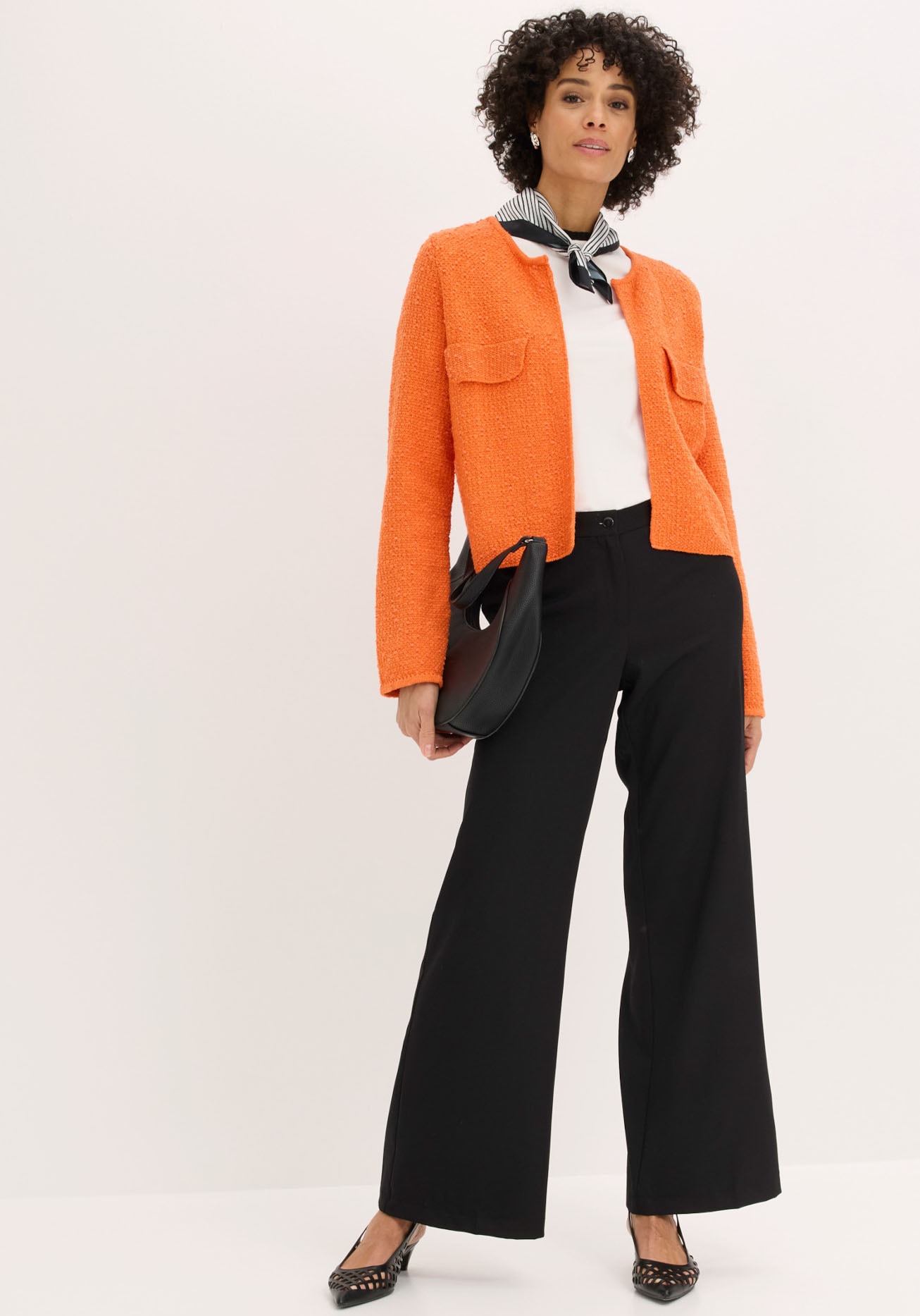 bonprix Pantalon marlène  jambe large, pli marqué et ceinture confortable