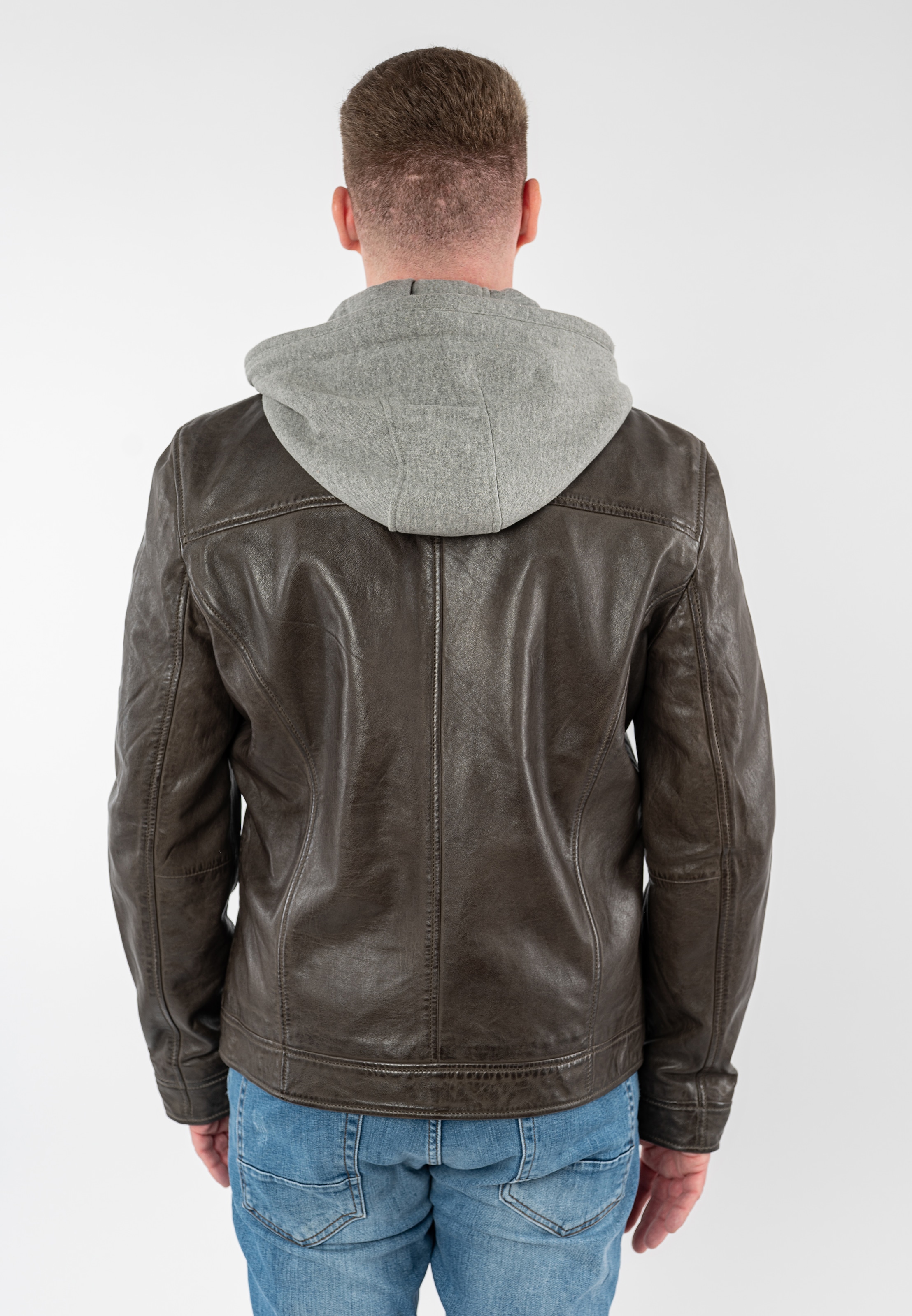 Mauritius Veste en cuir »MMBarlo« mit Kapuze mit abnehmbarer Kapuze