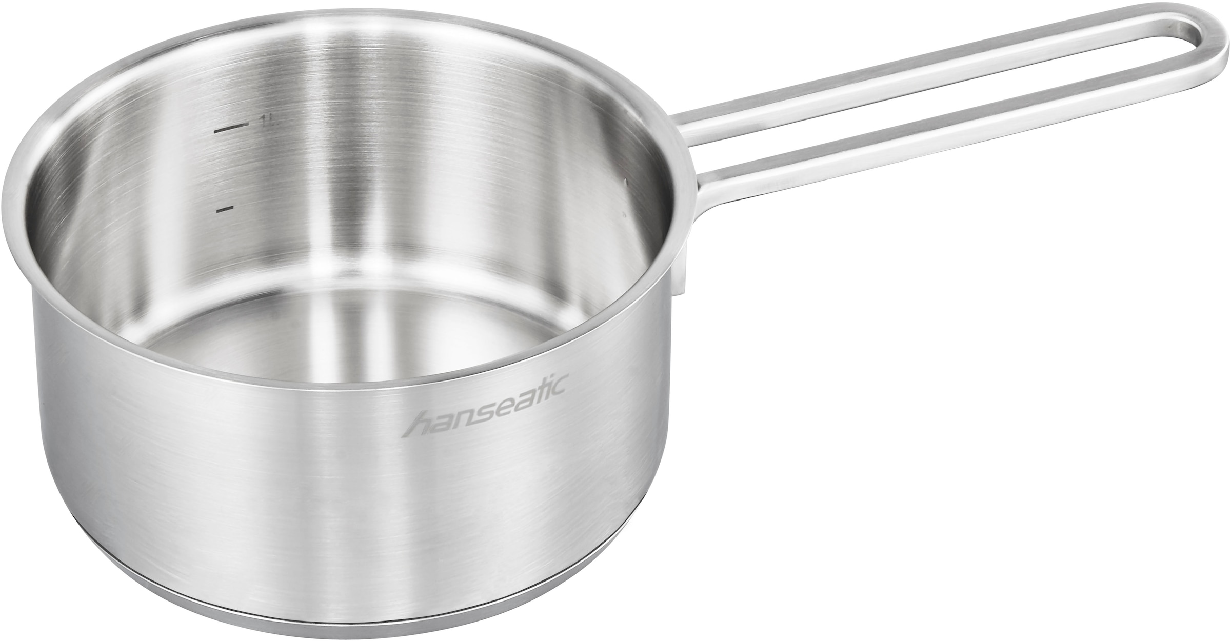 Hanseatic Topf-Set »DAILY«, Edelstahl 18/10, (Set, 11 tlg., Fleischtopf 2x 16 cm / 2x 20 cm / 1x 24 cm, Stielkasserolle 16 cm), handfreundliche Griffe, Literskala, Glasdeckel, Induktion
