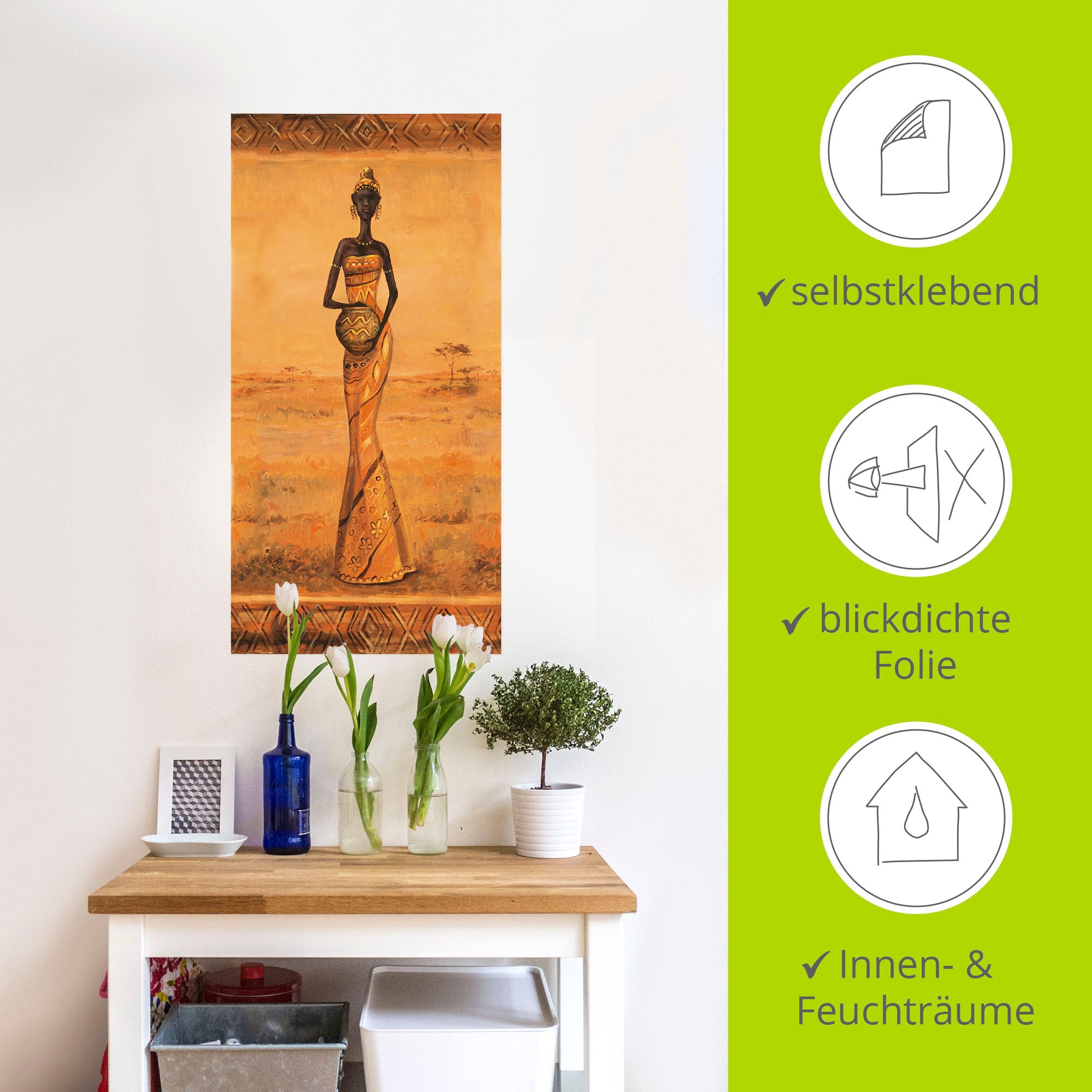 Artland Wandbild »Afrikanische Eleganz III«, Frau, (1 St.), als Alubild, Outdoorbild, Leinwandbild, Wandaufkleber, versch. Grössen