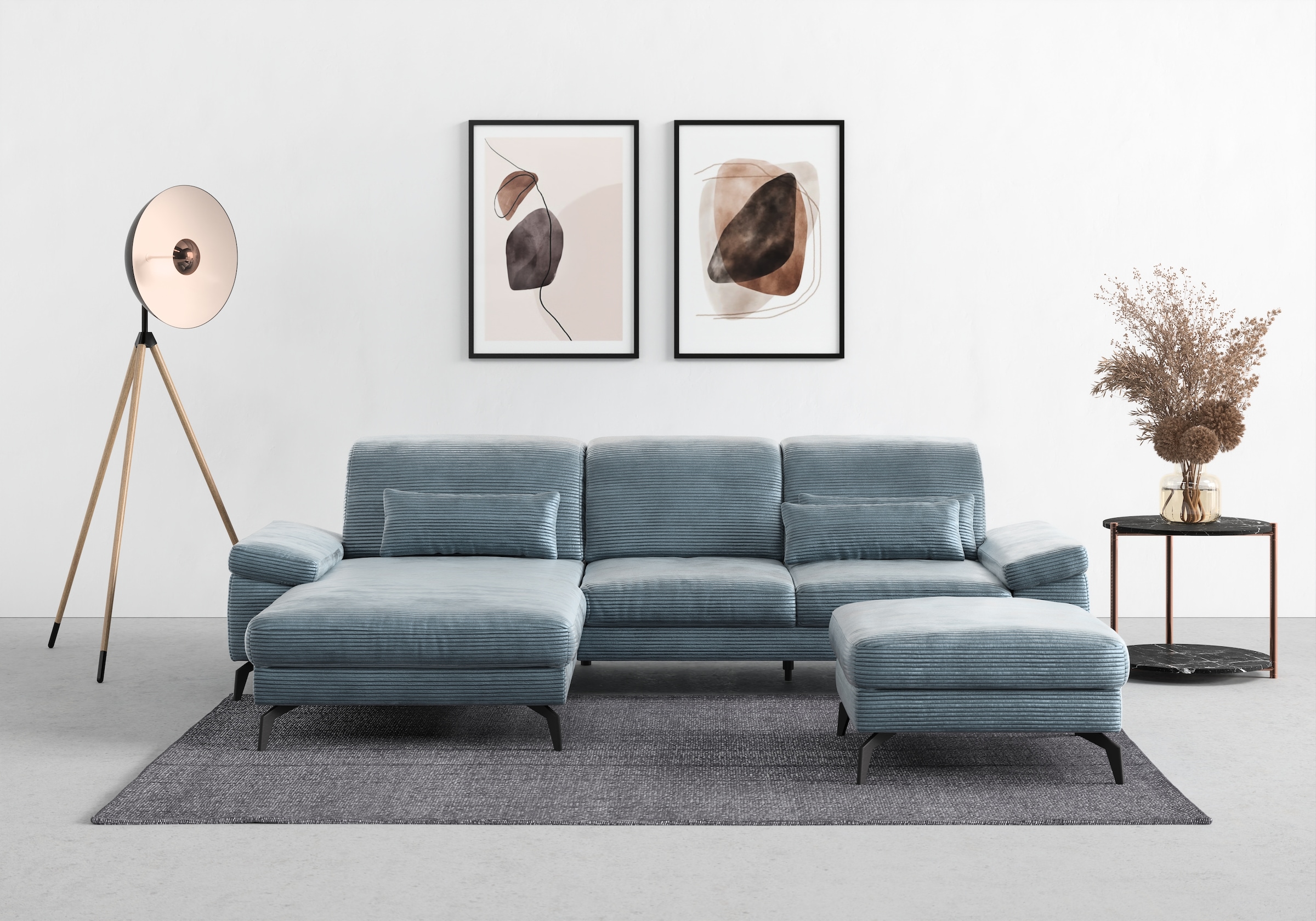 sit&more Ecksofa »Cabana L-Form«, Recamiere, wahlweise mit Sitztiefen-, Armlehnen- und Kopfteilfunktion