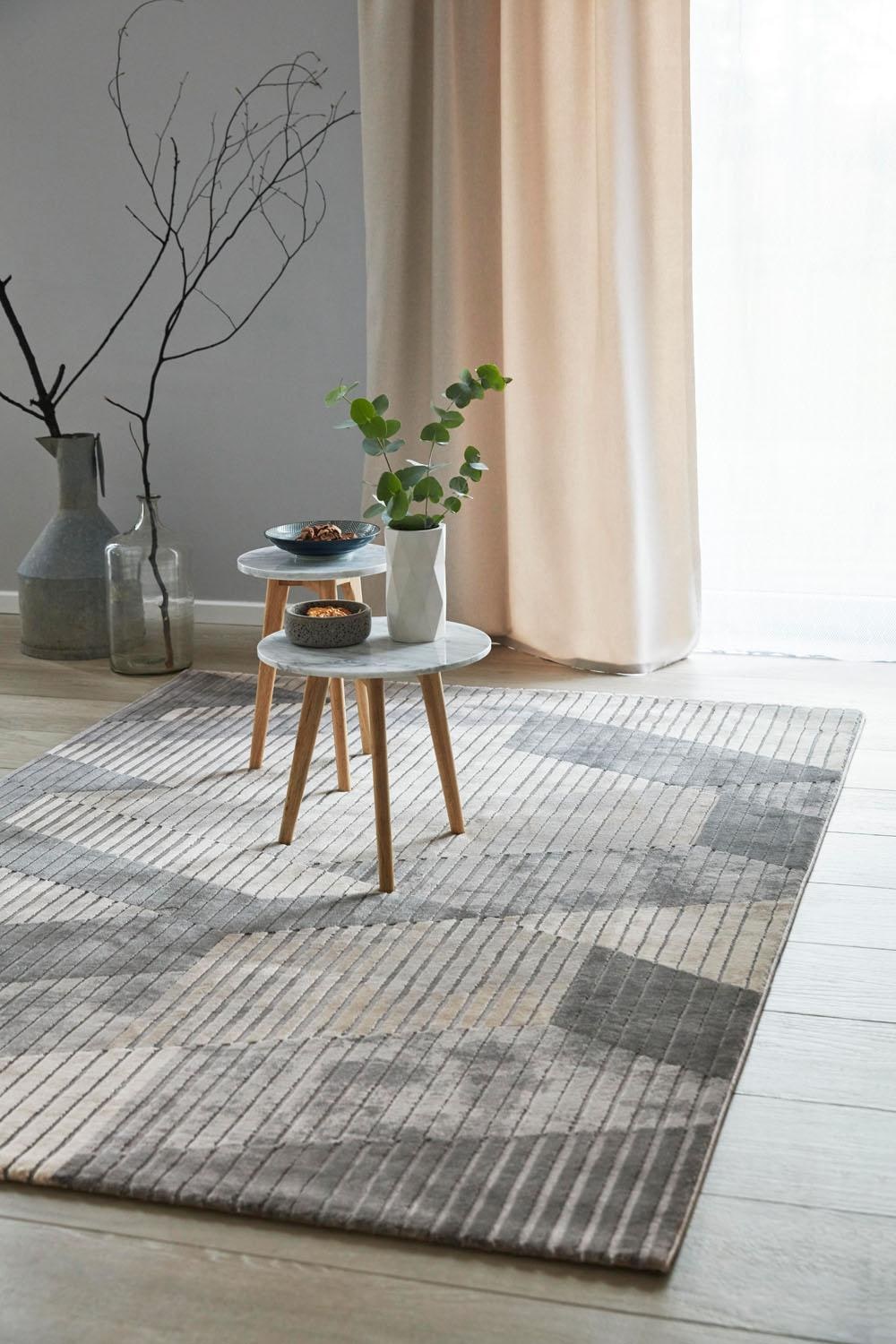 Esprit Teppich »Tamo«, rechteckig, 12 mm Höhe, Kurzflor, Hoch Tief Struktur, Wohnzimmer