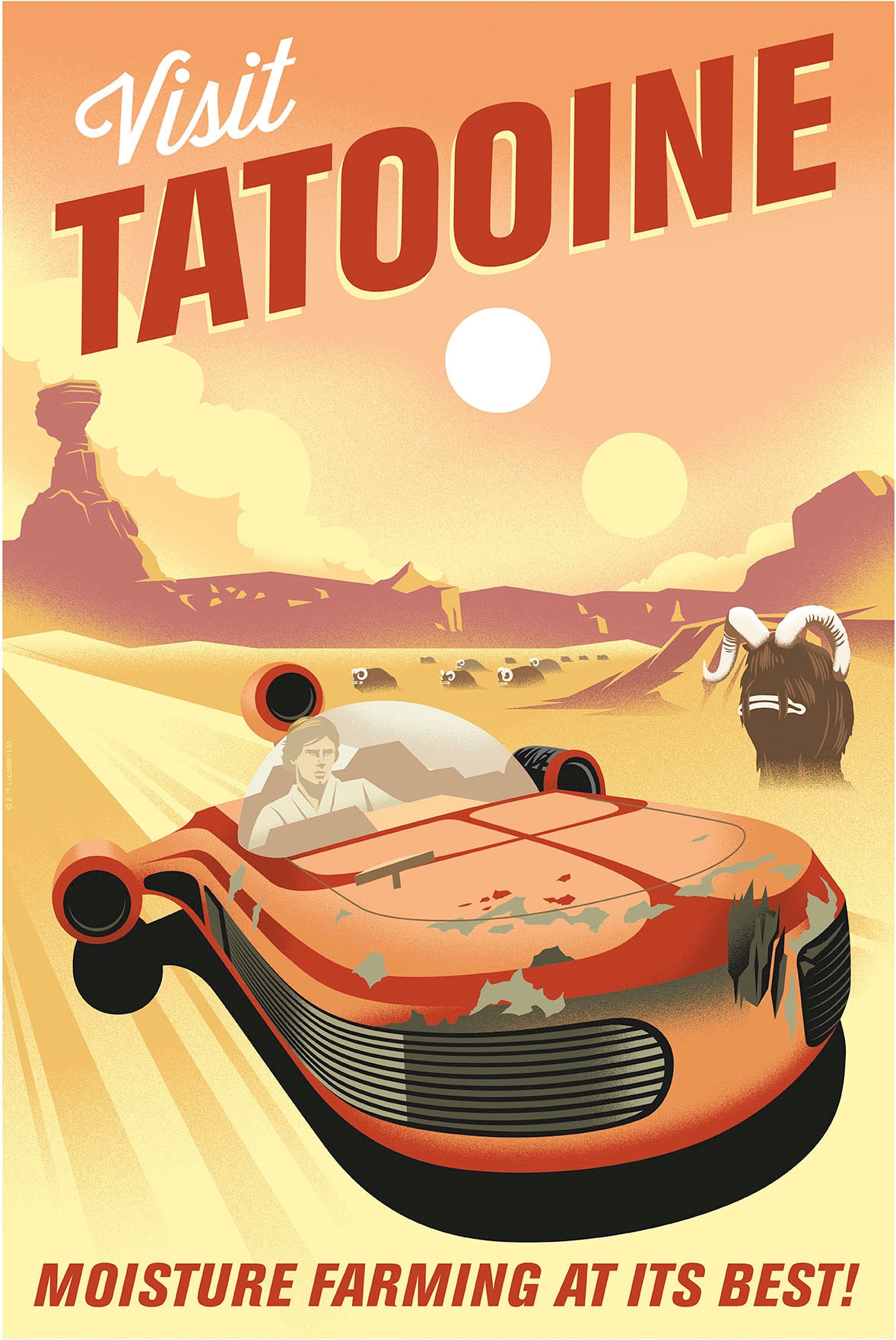 Komar Wandbild »Star Wars Visit Tatooine!« Disney Set, 1 Stk. tlg. 30 x 40 cm (Breite x Höhe) - Kinderzimmer, Dekoration