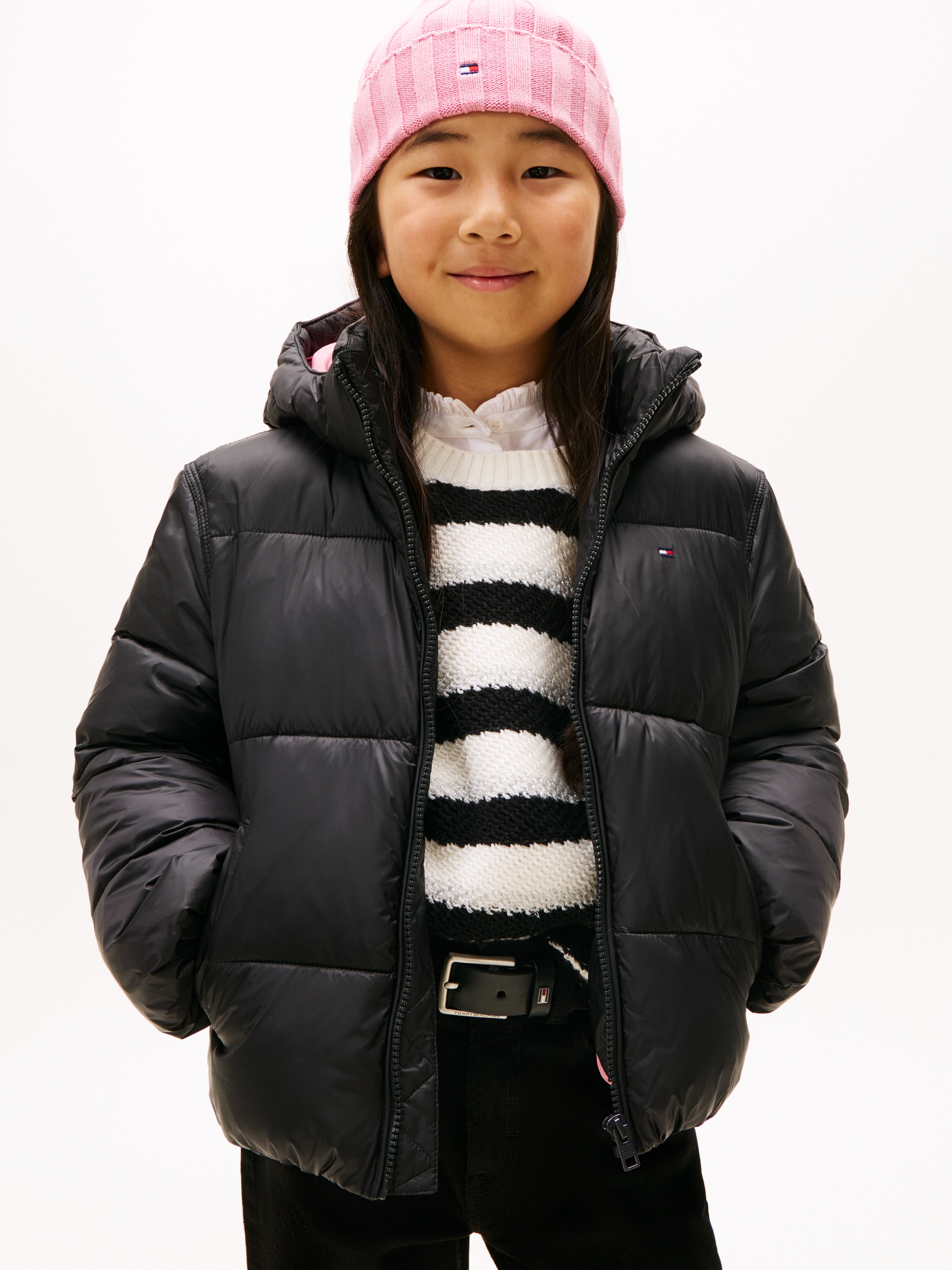 Image of Tommy Hilfiger Steppjacke "HOODED SHINY PUFFER JACKET" mit Kapuze Kinder bis 16 Jahre