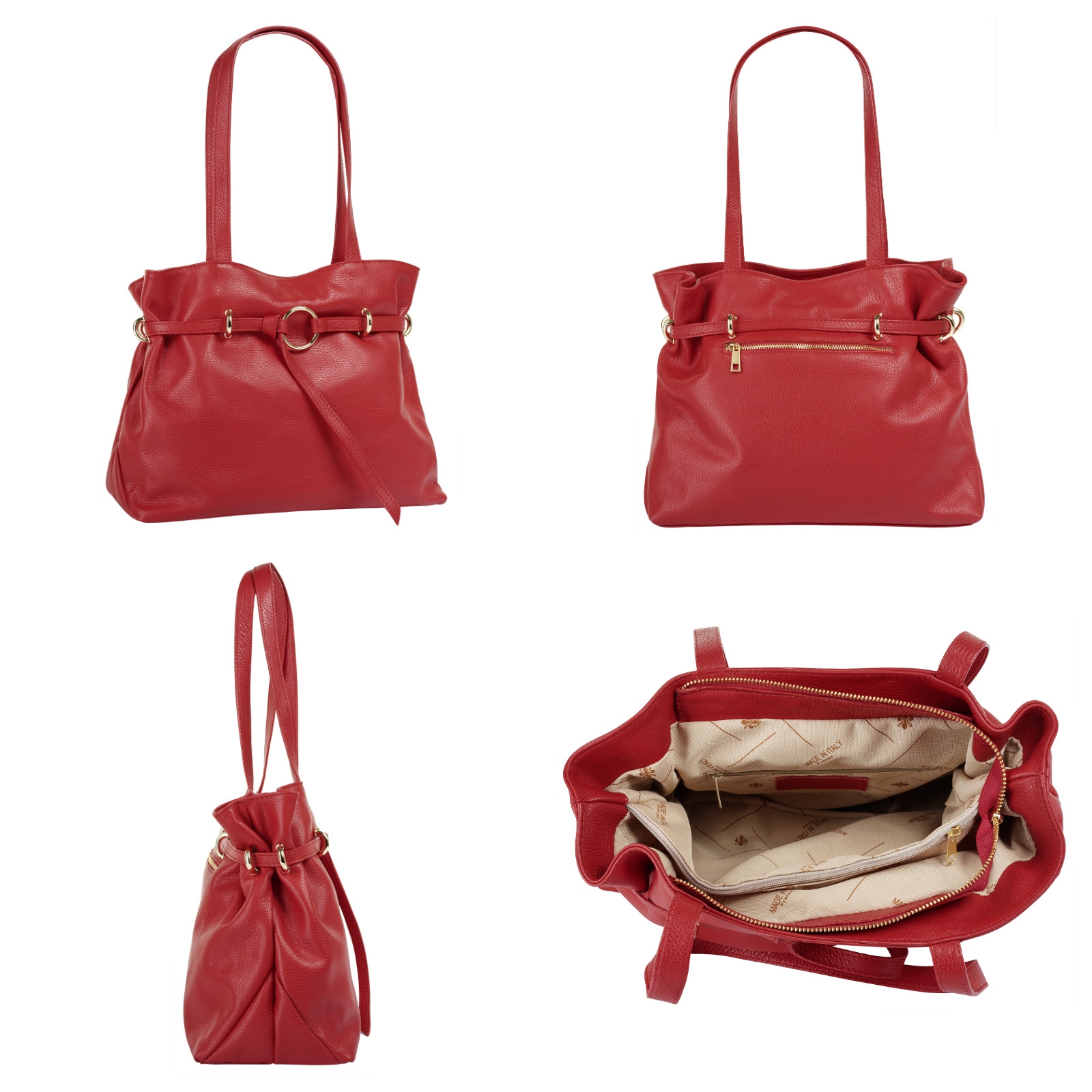 Samantha Look Henkeltasche, echt Leder, Made in Italy
