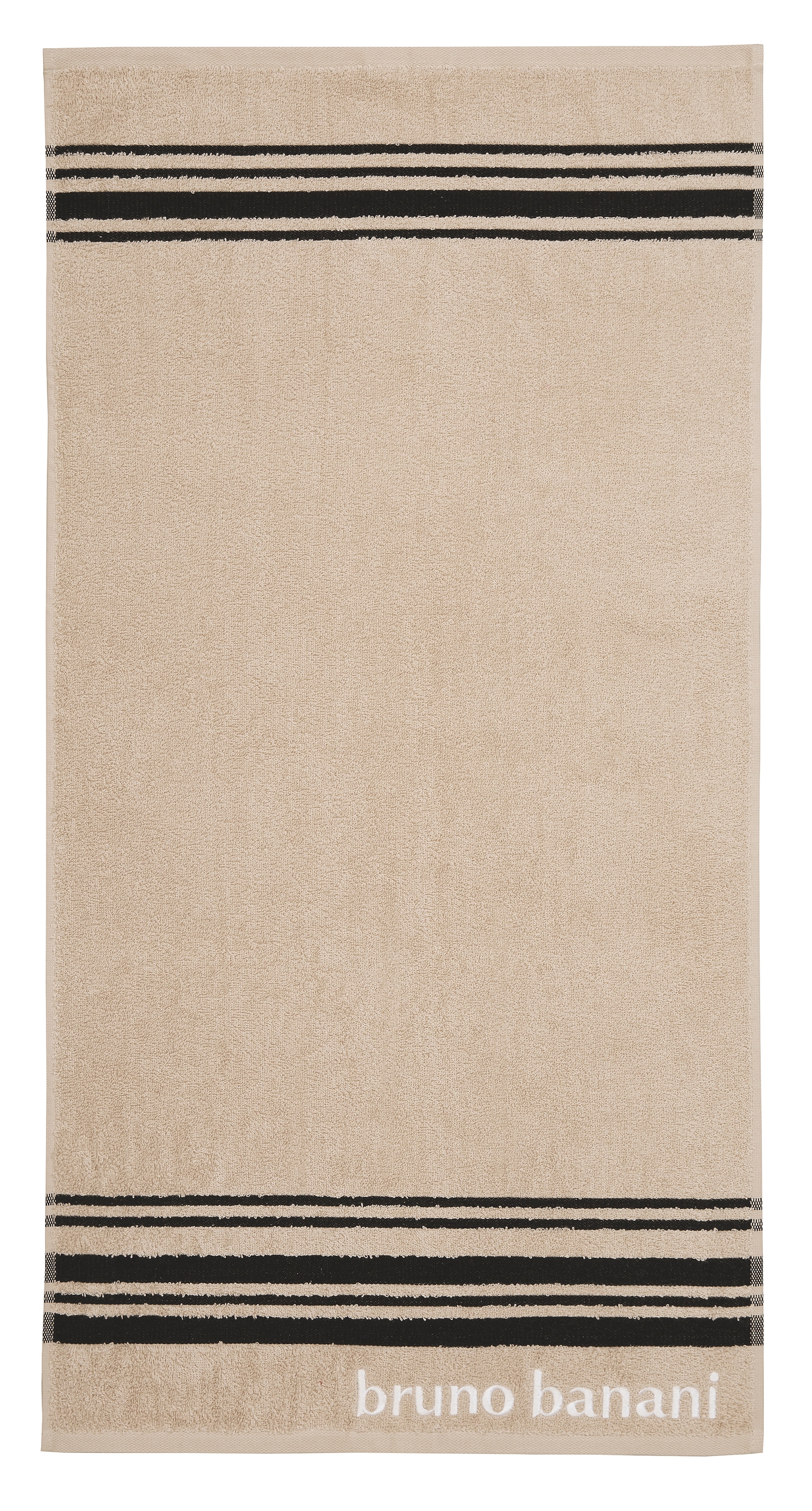 Bruno Banani Handtuch Set »Daniel, 1 Duschtuch 70x140, 2 Handtücher 50x100, 2 Gästetücher 30x50«, Set, 5 tlg., Walkfrottee, Streifen-Bordüre & Markenlogo, 100% Baumwolle