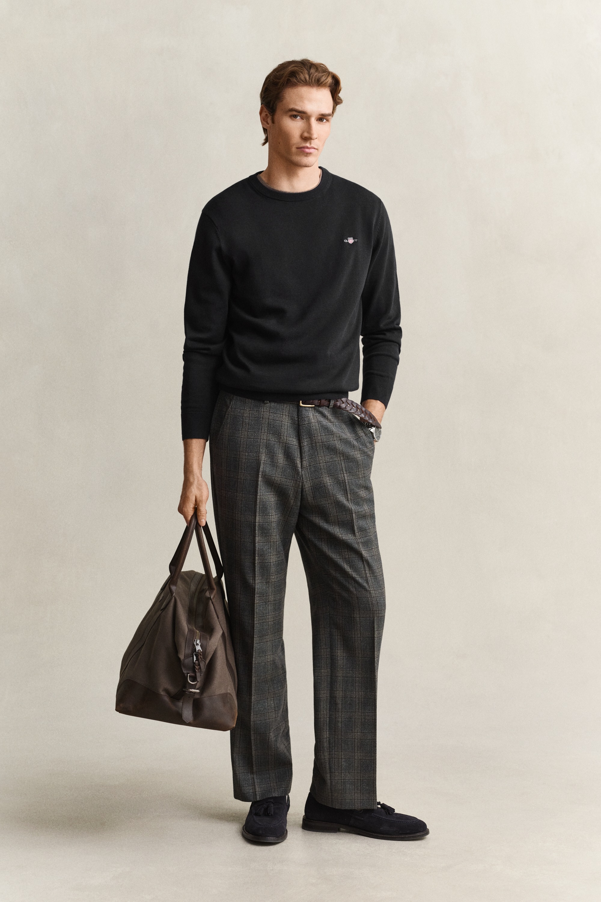 Gant Pull à col rond »CLASSIC COTTON« Coupe régulière avec col rond