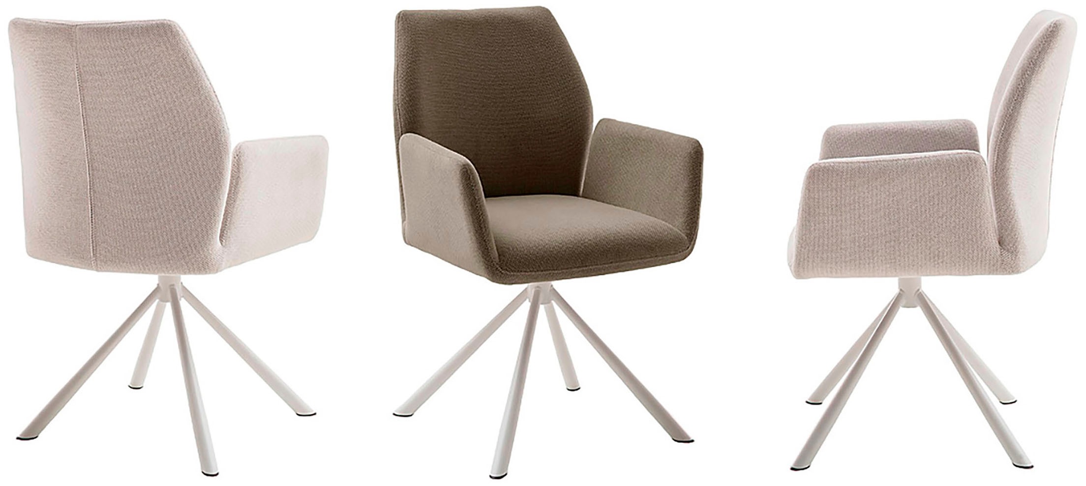 MCA furniture Chaise à 4 pieds »BEVERLY« (Set) 2 cuisEsszimmerstuhl,Chenilleoptik,360°drehbar,Sitzhöhe 49cm,belastbar 120kg