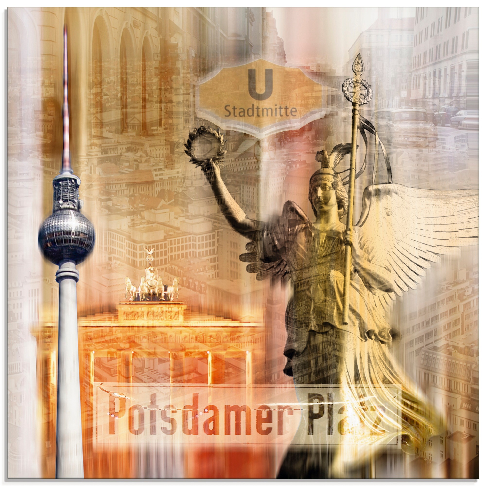 Image of Artland Glasbild »Berlin Skyline Collage V«, Gebäude, (1 St.) bei Ackermann Versand Schweiz