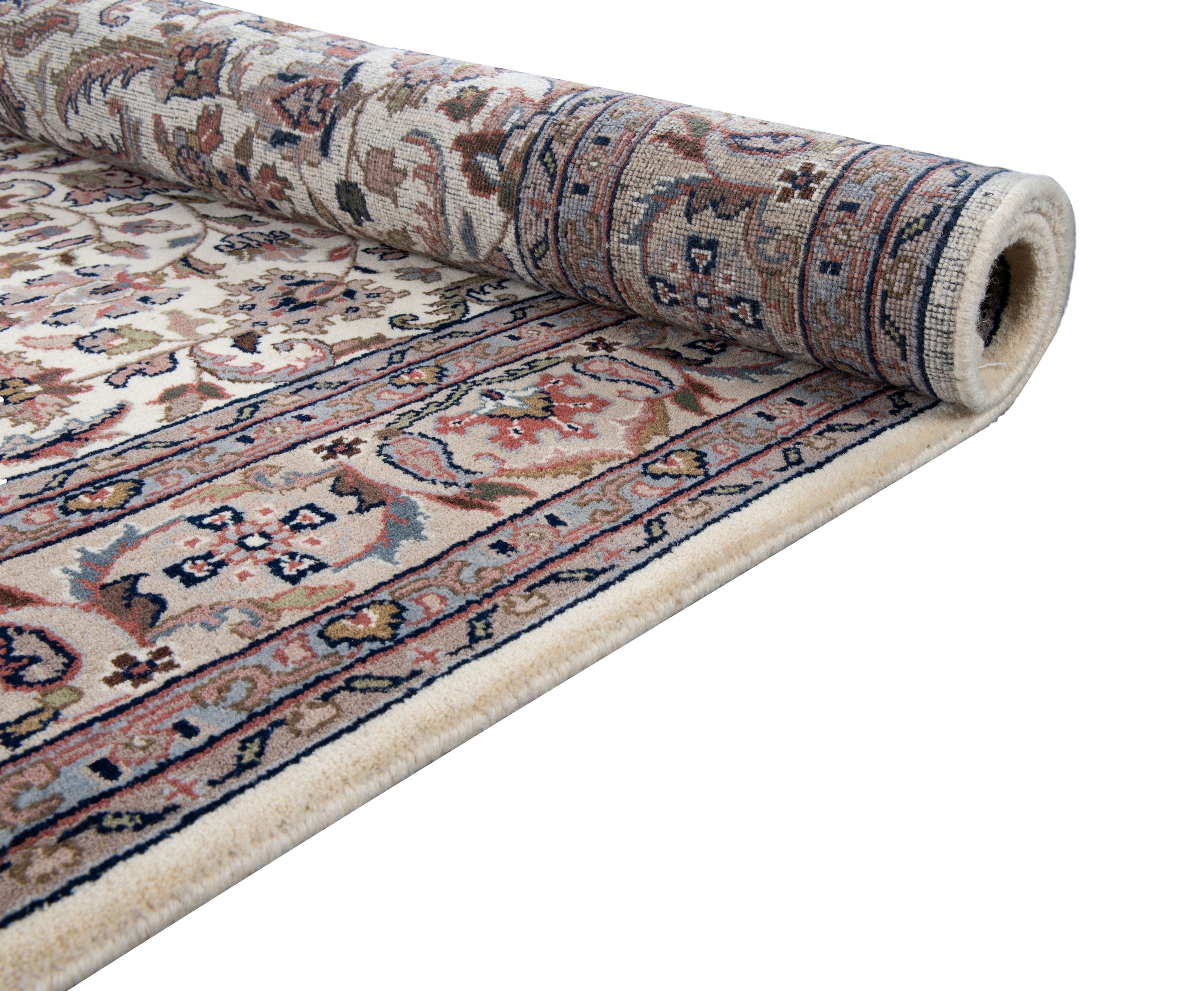 THEKO Orientteppich »Benares Isfahan«, rechteckig, 12 mm Höhe, reine Wolle, handgeknüpft, mit Fransen