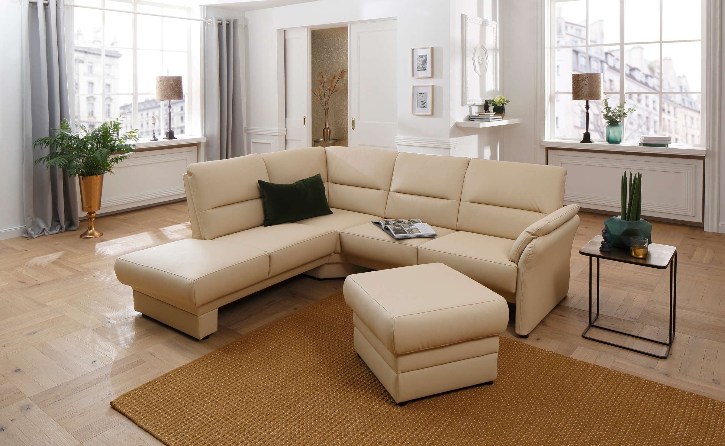 Image of Places of Style Ecksofa »Lavello«, Federkern-Polsterung, in 3 Bezugsqualitäten, Ottomane rechts oder links bei Ackermann Versand Schweiz