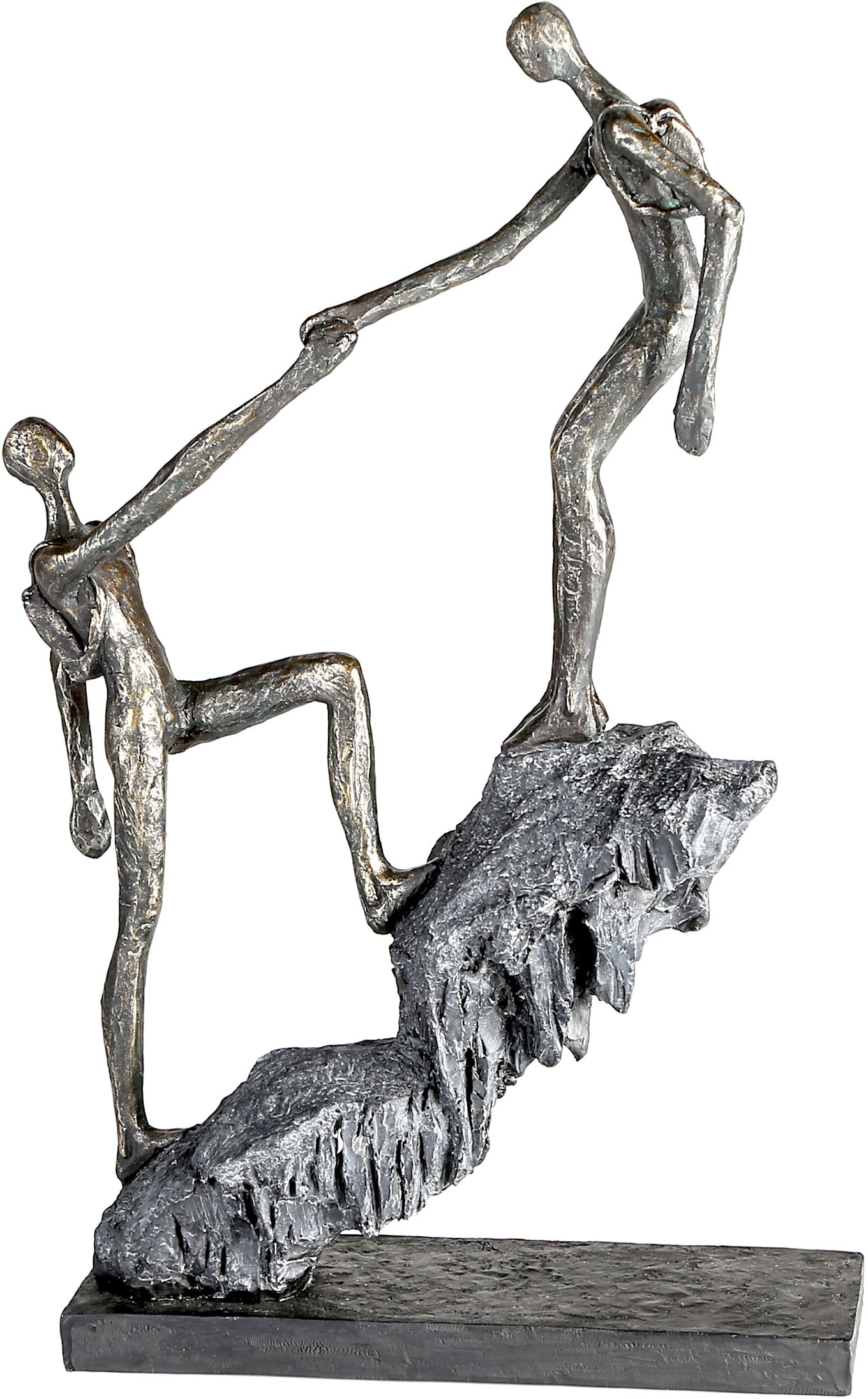 »Skulptur Polyresin bronzefarben/grau«, Gilde by bronzefarben/grau, Dekofigur Ankunft, Casablanca