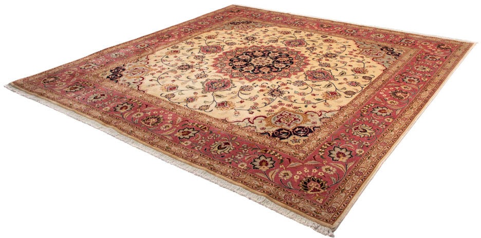 Image of morgenland Orientteppich »Perser - Täbriz quadratisch - 251 x 251 cm - beige«, quadratisch, 10 mm Höhe, Wohnzimmer, Handgeknüpft, Einzelstück mit Zertifikat bei Ackermann Versand Schweiz