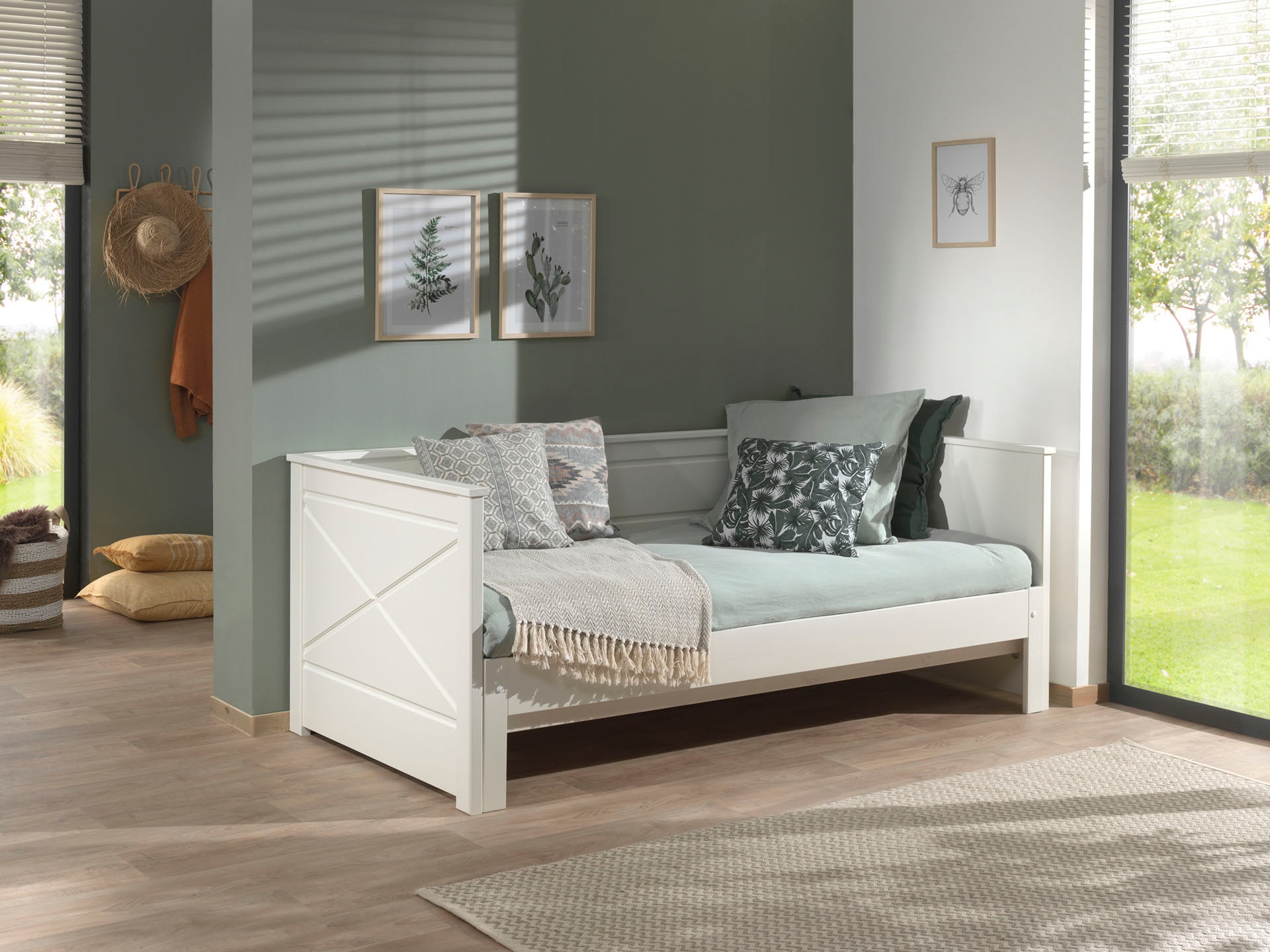 Vipack Bett »Vipack Pino« Made in Europe,  Kojenbett LF 90x200 cm, ausziehen auf 180x200 cm, Ausf. Weiss lackiert