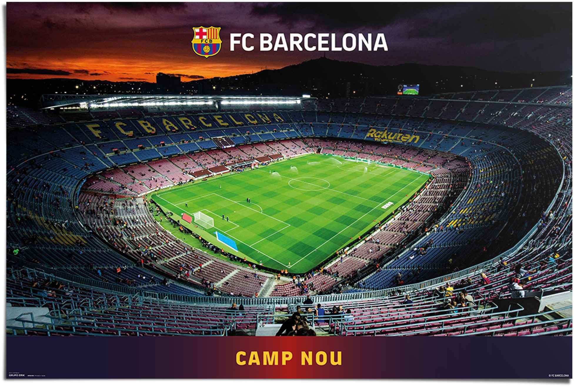 Poster »Barcelona - Camp Nou Fussball - Stadion - Spanien«, (1 St.)