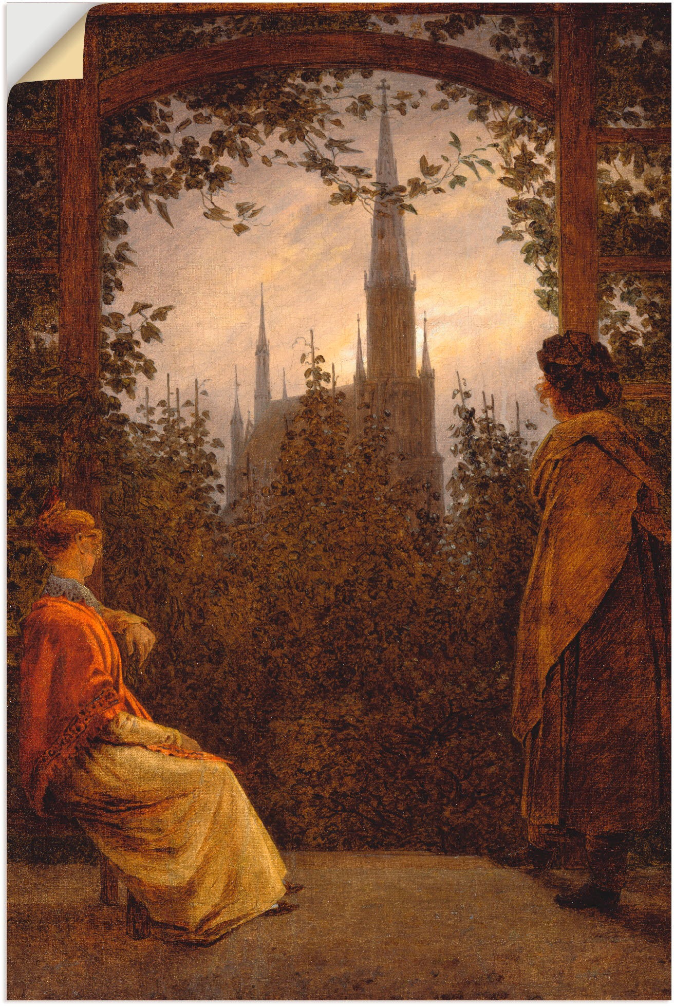 Image of Artland Wandbild »Gartenlaube. 1818.«, Garten, (1 St.), in vielen Grössen & Produktarten - Alubild / Outdoorbild für den Aussenbereich, Leinwandbild, Poster, Wandaufkleber / Wandtattoo auch für Badezimmer geeignet bei Ackermann Versand Schweiz