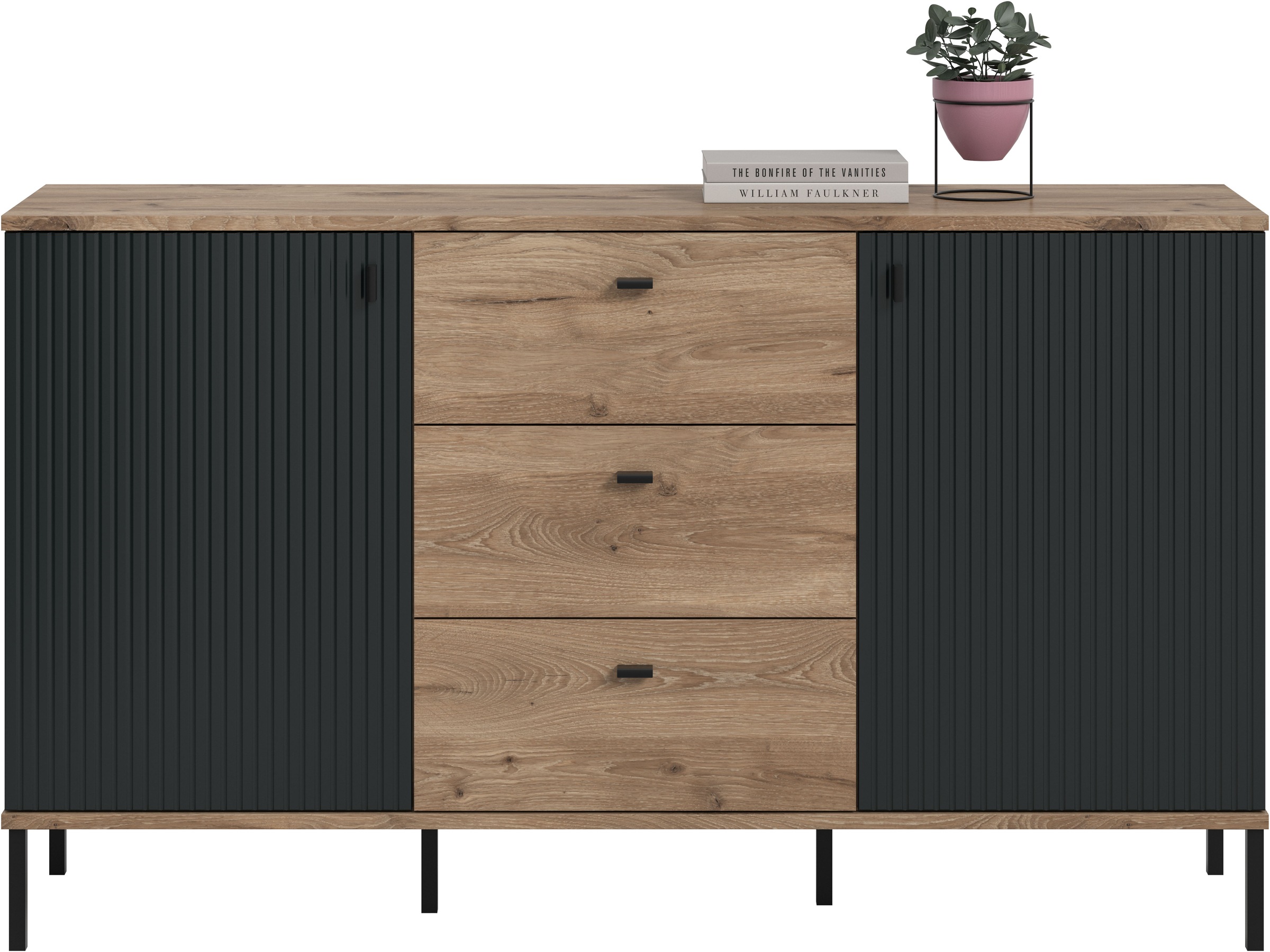 INOSIGN Buffet »TREVERK, Breite: 154 cm, hochwertige MDF-Front schwarz tiefzieh« 1 cuis tlg. buffet, salon, salle à manger