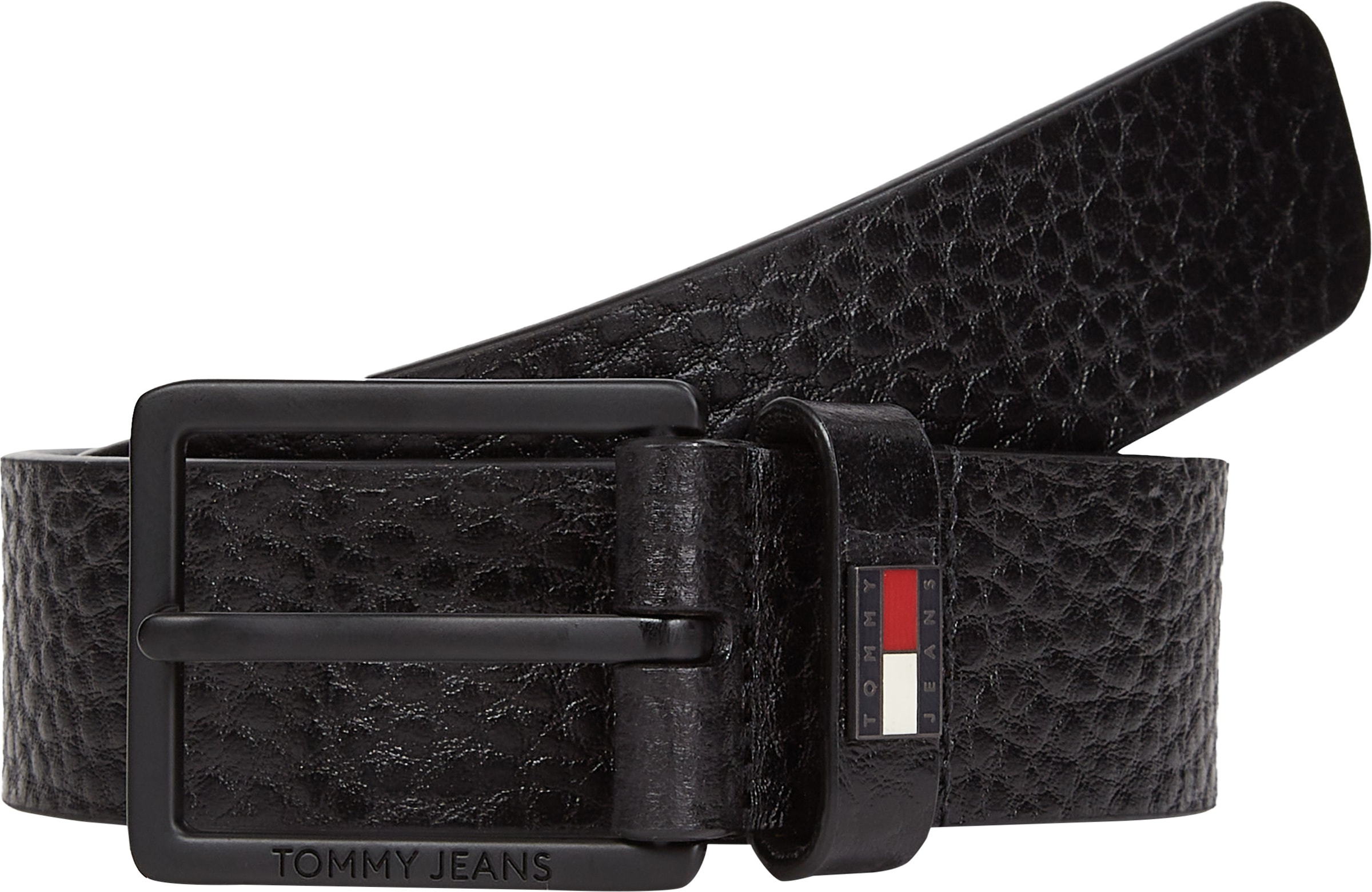 Image of Tommy Jeans Ledergürtel "TJM ELEVATED FLAG LEATHER 3.5 cm breit" Grössenverstellbar
