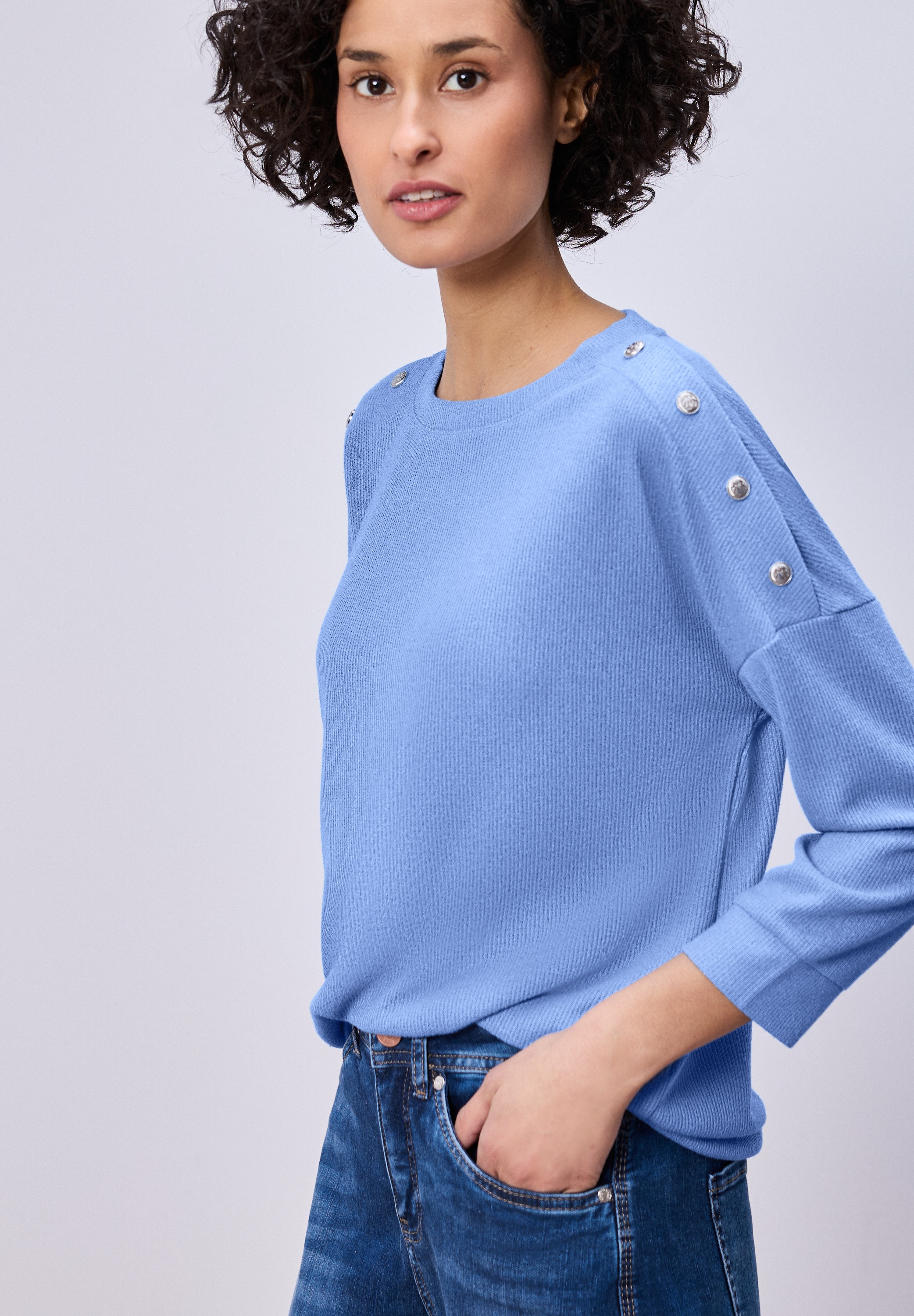Image of STREET ONE Sweater, mit Knopfdetails