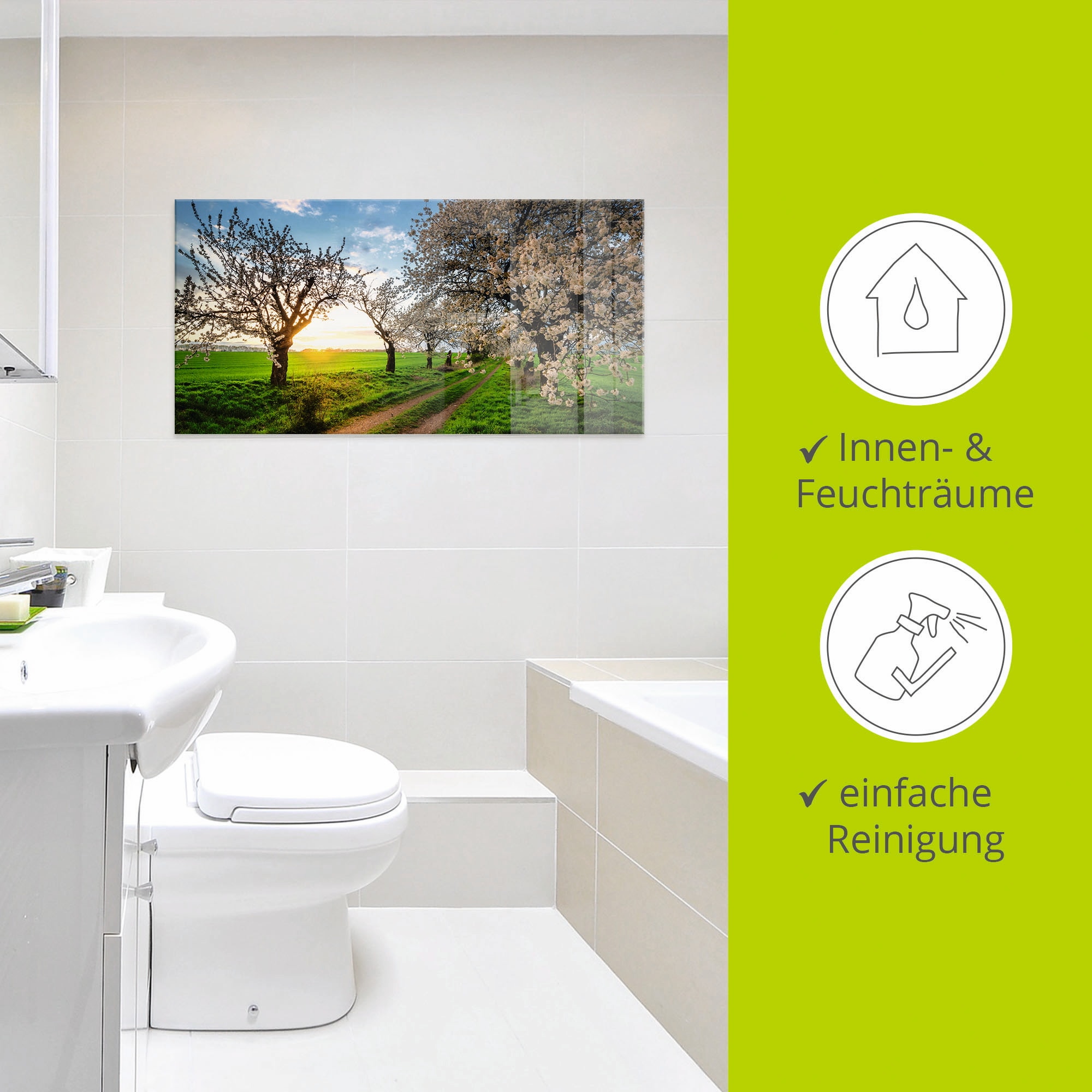 Artland Glasbild »Kirschallee« Felder 1 Stk. tlg. in verschiedenen Grössen