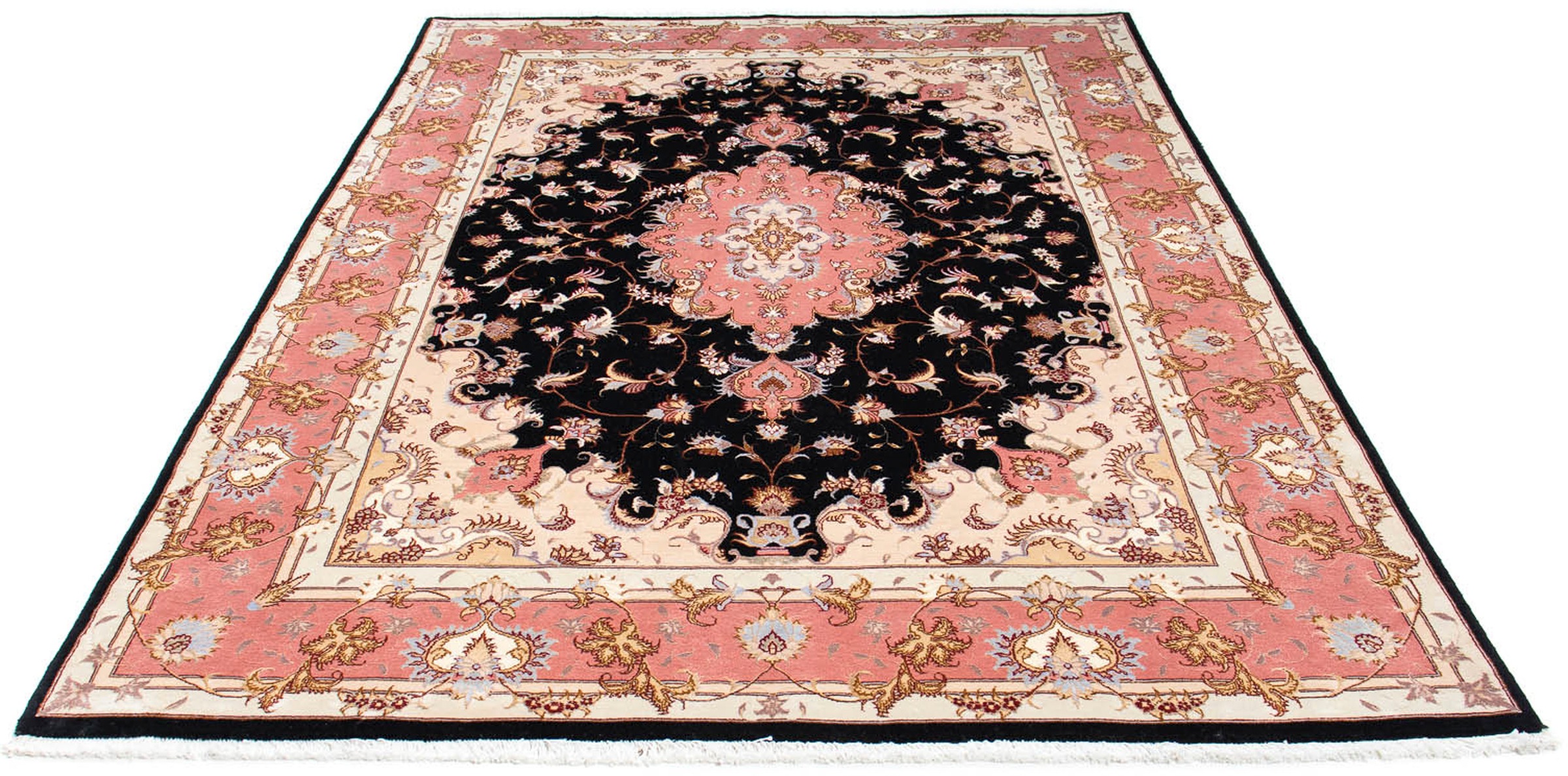 Image of morgenland Orientteppich »Perser - Täbriz - Royal - 244 x 166 cm - dunkelblau«, rechteckig, 7 mm Höhe, Wohnzimmer, Handgeknüpft, Einzelstück mit Zertifikat bei Ackermann Versand Schweiz