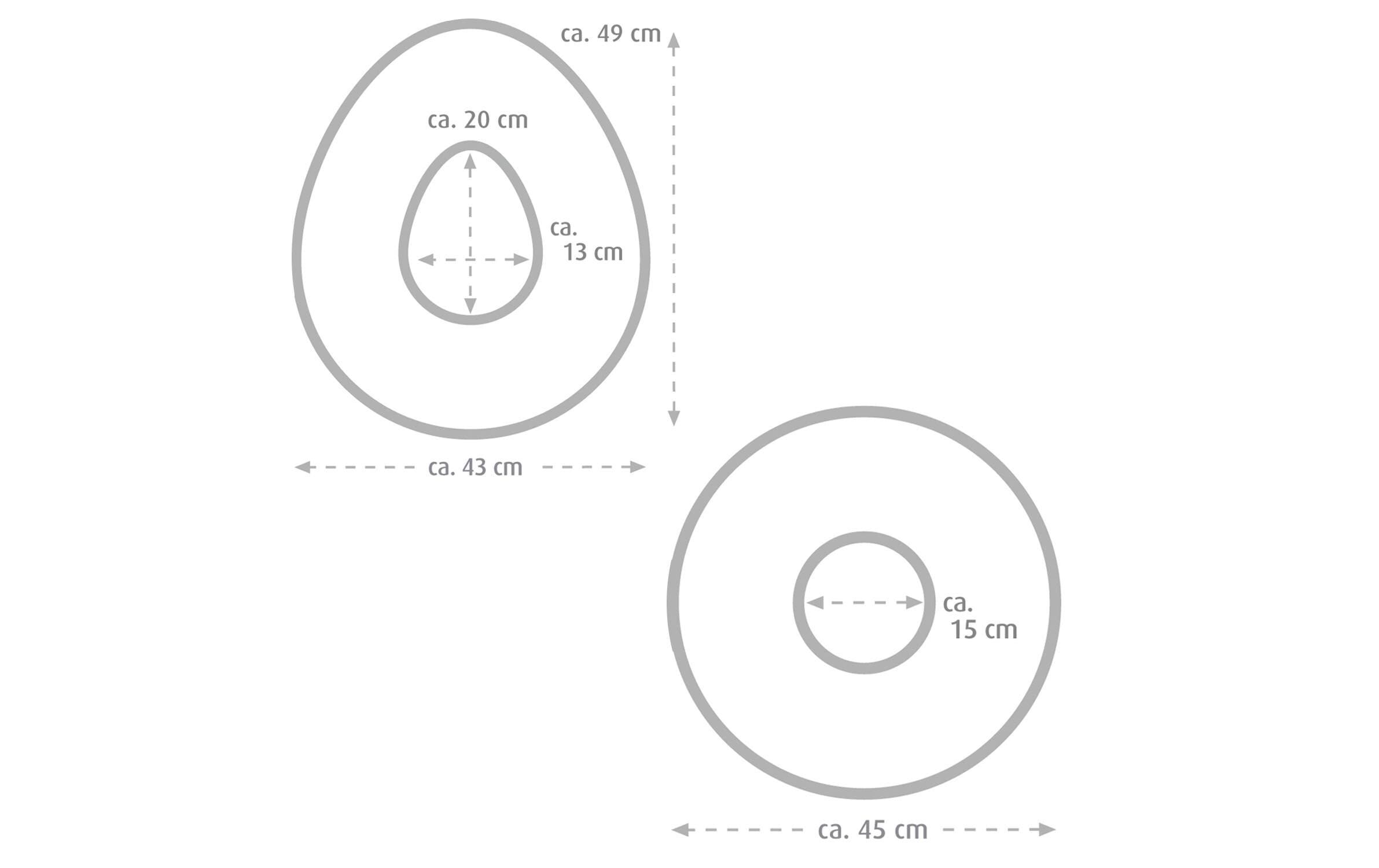 SISSEL Sitzkissen »oval weiss 13,5 x 45 cm 1 Stück«