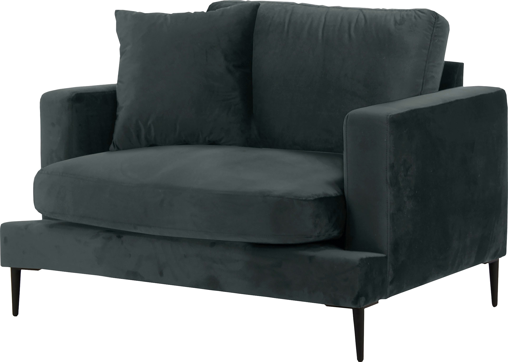 Home affaire Sessel »Cozy Loungesessel, Designersessel, Masse B/T/H: 91/97/80 cm« mit Metallbeinen und Zierkissen