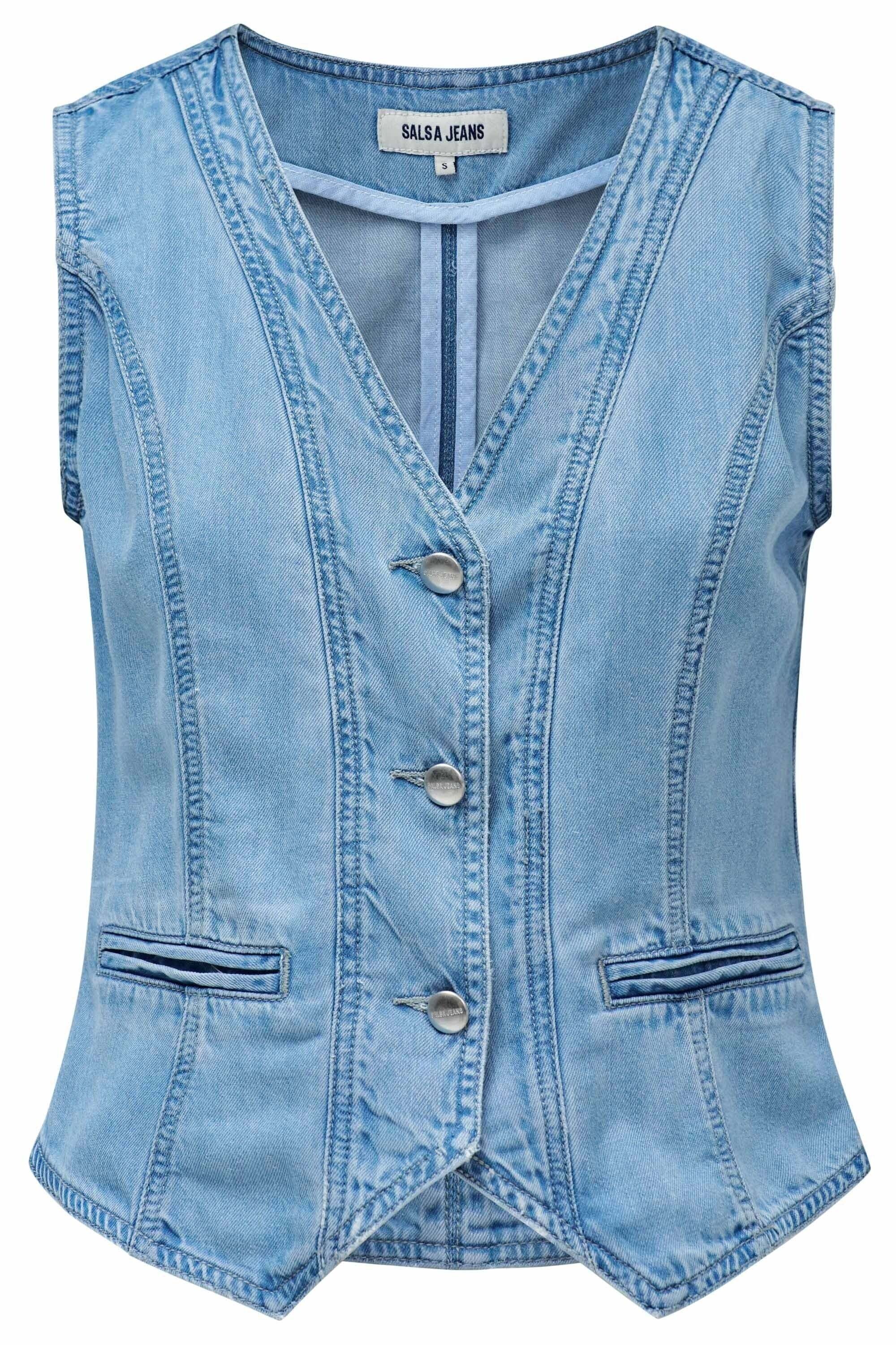 Image of Salsa Jeansbluse "Salsa Jeans Jeanshemd Denim Vest"