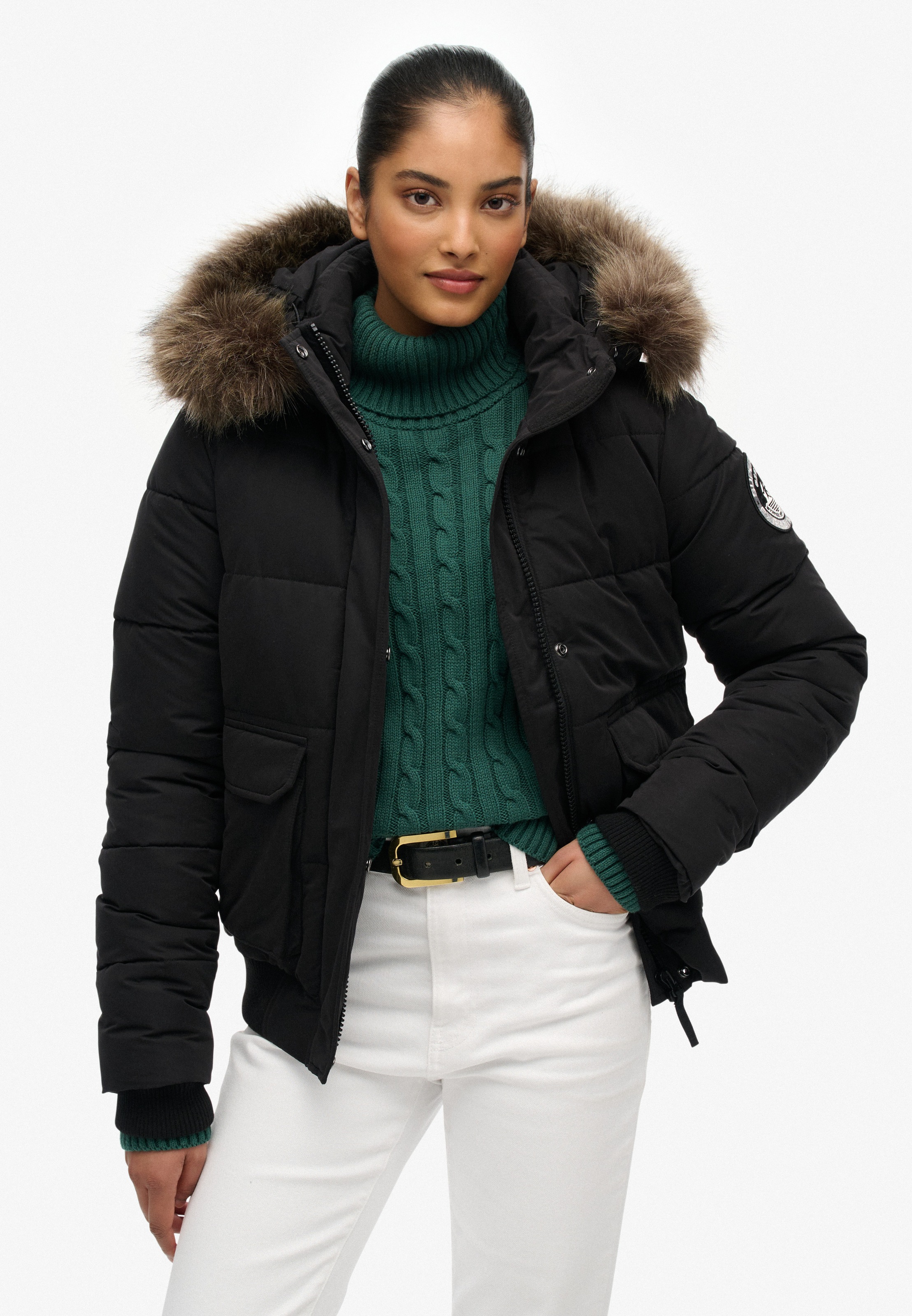 Superdry Veste matelassée »EVEREST ELLA BOMBER« avec capuche Kunstfaser, regular fit