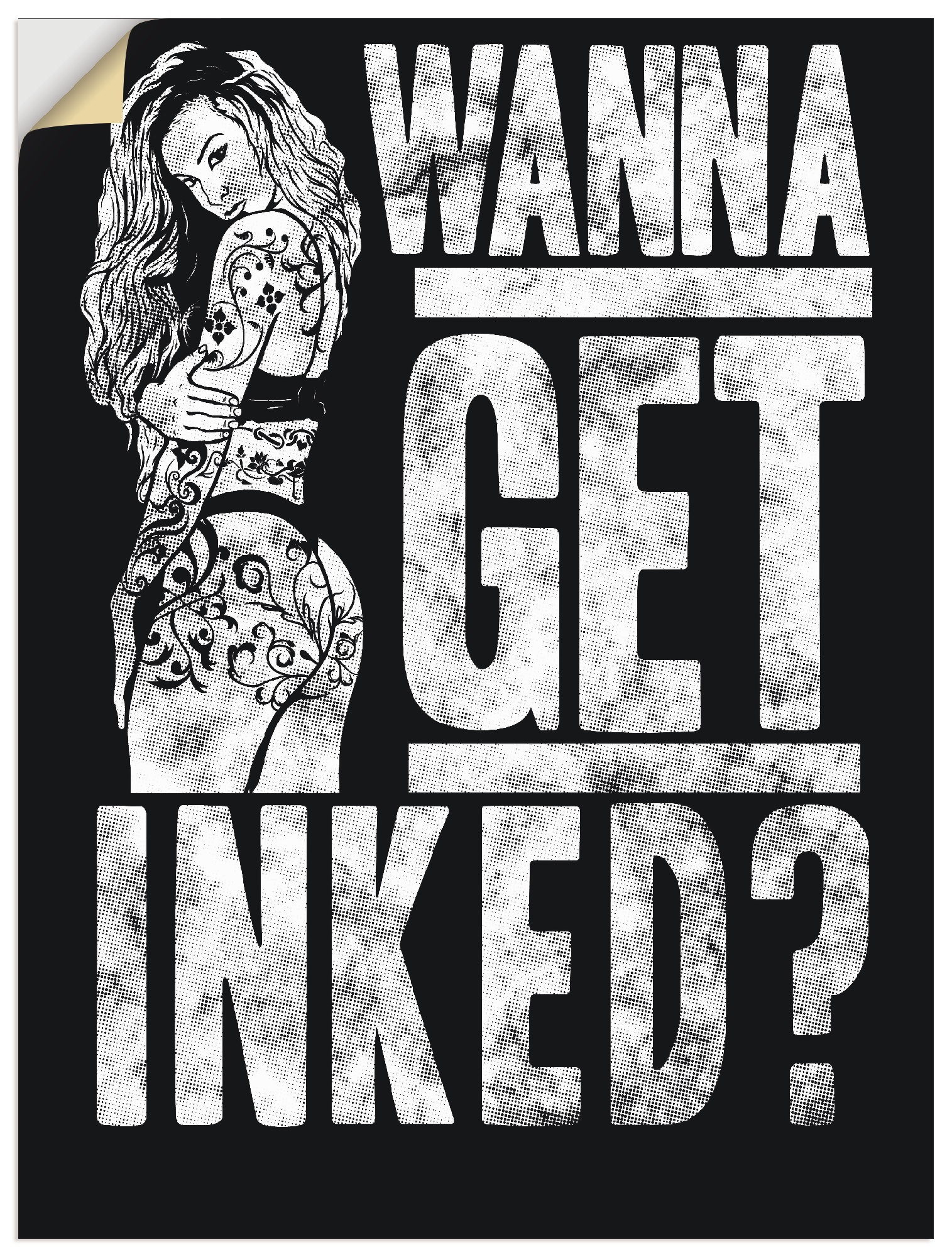 Image of Artland Wandbild »Tattoo Frau«, Sprüche & Texte, (1 St.), in vielen Grössen & Produktarten - Alubild / Outdoorbild für den Aussenbereich, Leinwandbild, Poster, Wandaufkleber / Wandtattoo auch für Badezimmer geeignet bei Ackermann Versand Schweiz