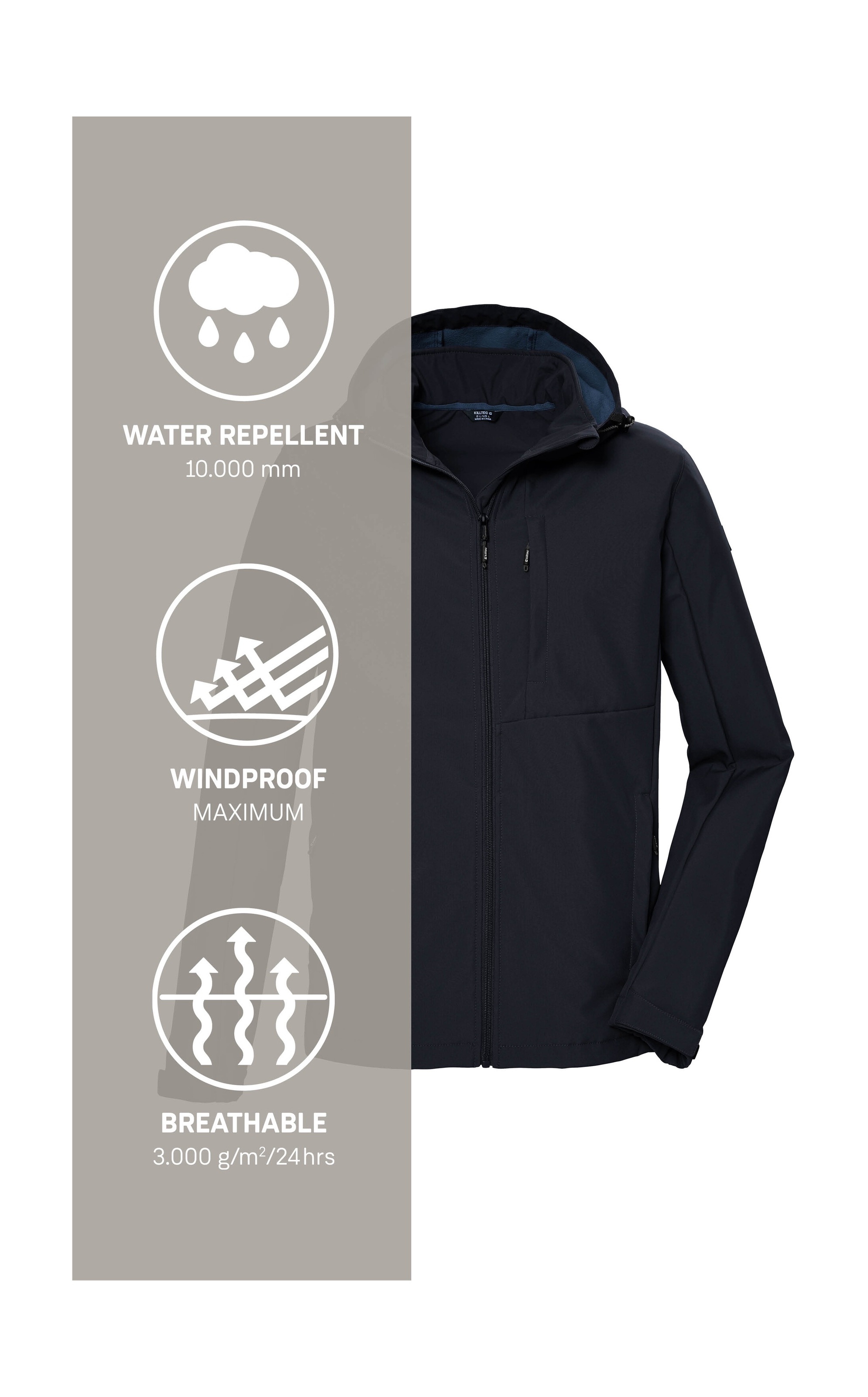 Killtec Veste softshell »KOS 103 MN SFTSHLL JCKT« Atmungsaktive, wind- und wasserabweisende Softshelljacke