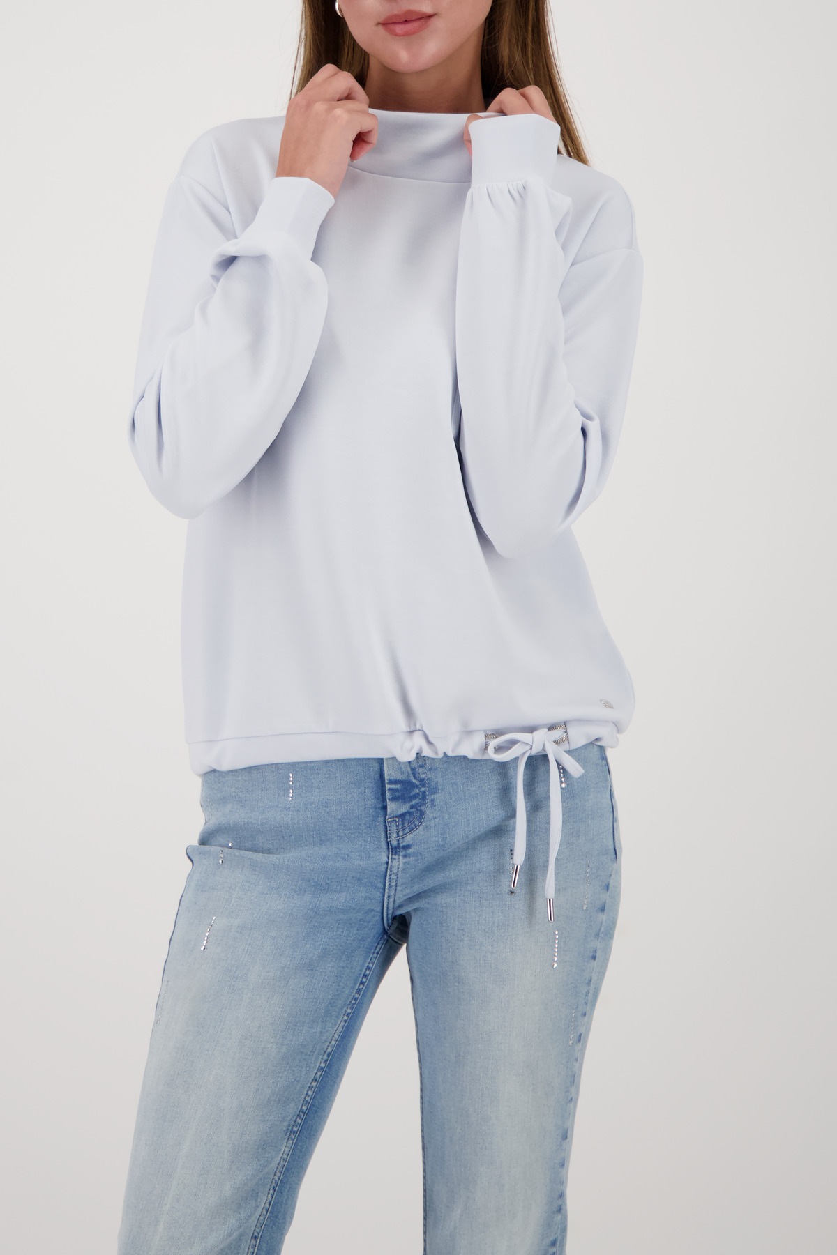Image of Monari Sweatshirt "Sweatshirt Basic Schmuckdetail", Regular fit mit Stehkragen