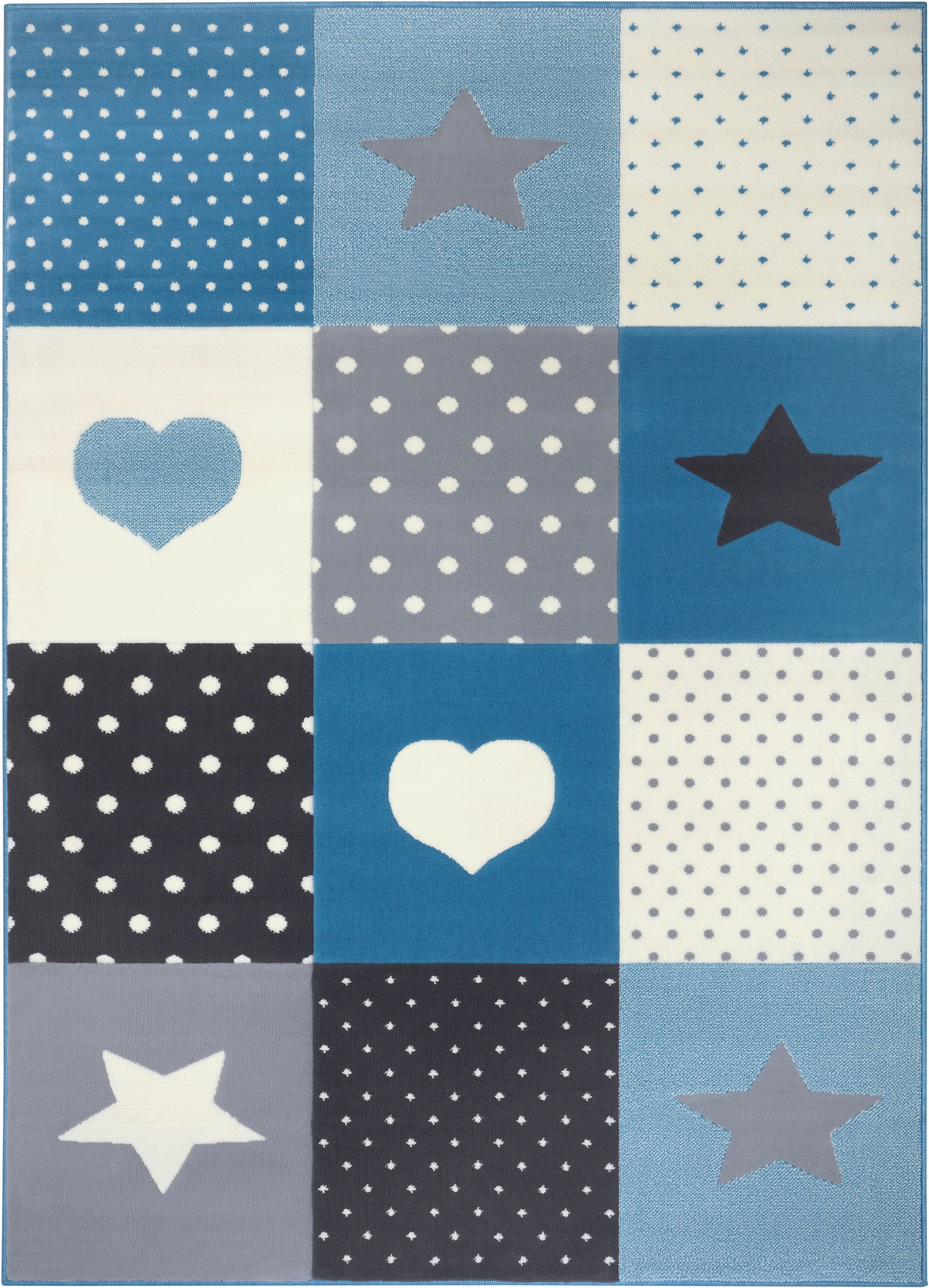 HANSE Home Kinderteppich »Pretty Patchwork«, rechteckig, Stern, Herz Motiv, Kurzflor, Patchwork
