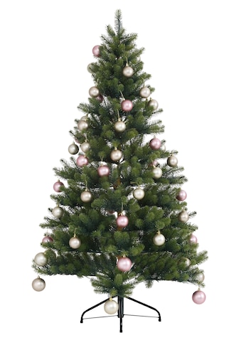 Künstlicher Weihnachtsbaum »Fertig geschmückt«, mit 60 Kugeln und LED Beleuchtung