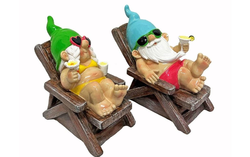   Nain de jardin »Dameco auf Liegestuhl 2-er Set,11 x 19 x 17 cm«