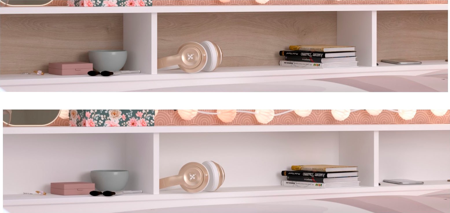 Parisot Jugendzimmer-Set »Parisot Sleep 11« Set, 2 tlg. Rückwand am Bett drehbar - Weiss oder Eiche