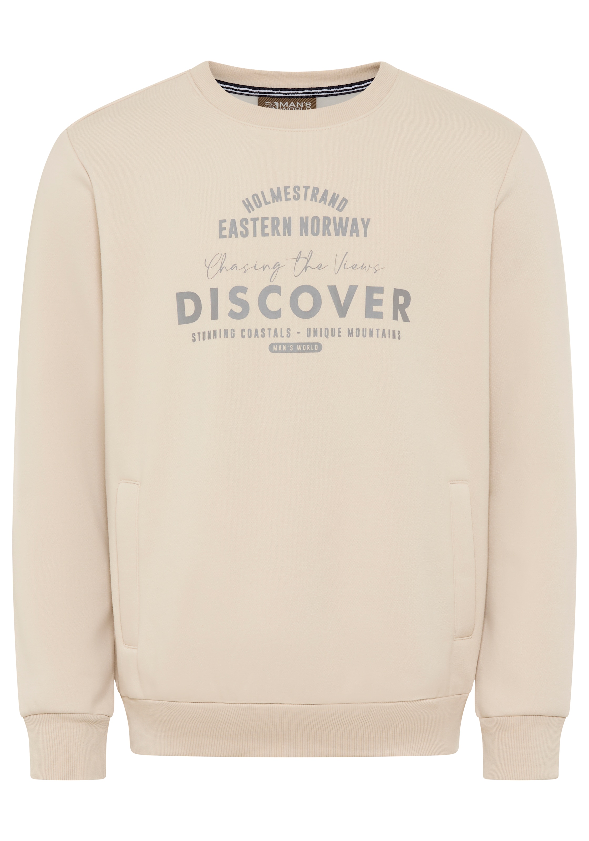 Man's World Sweatshirt , mit Eingrifftaschen, Rundhalsausschnitt, Langarm-Design
