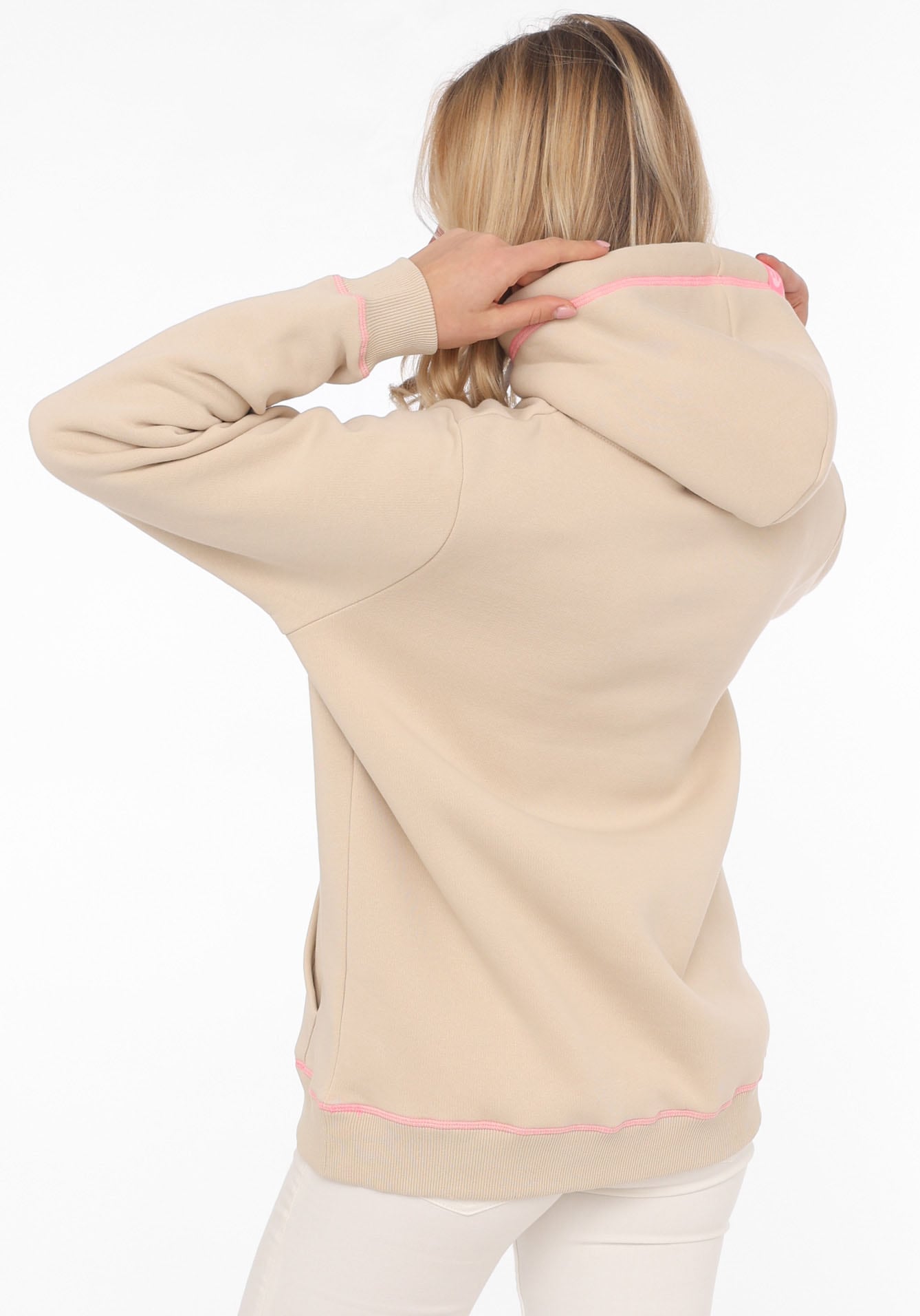 Zwillingsherz Hoodie »"Glücklich am Strand"«, mit maritimer Stickerei, Kängurutaschen