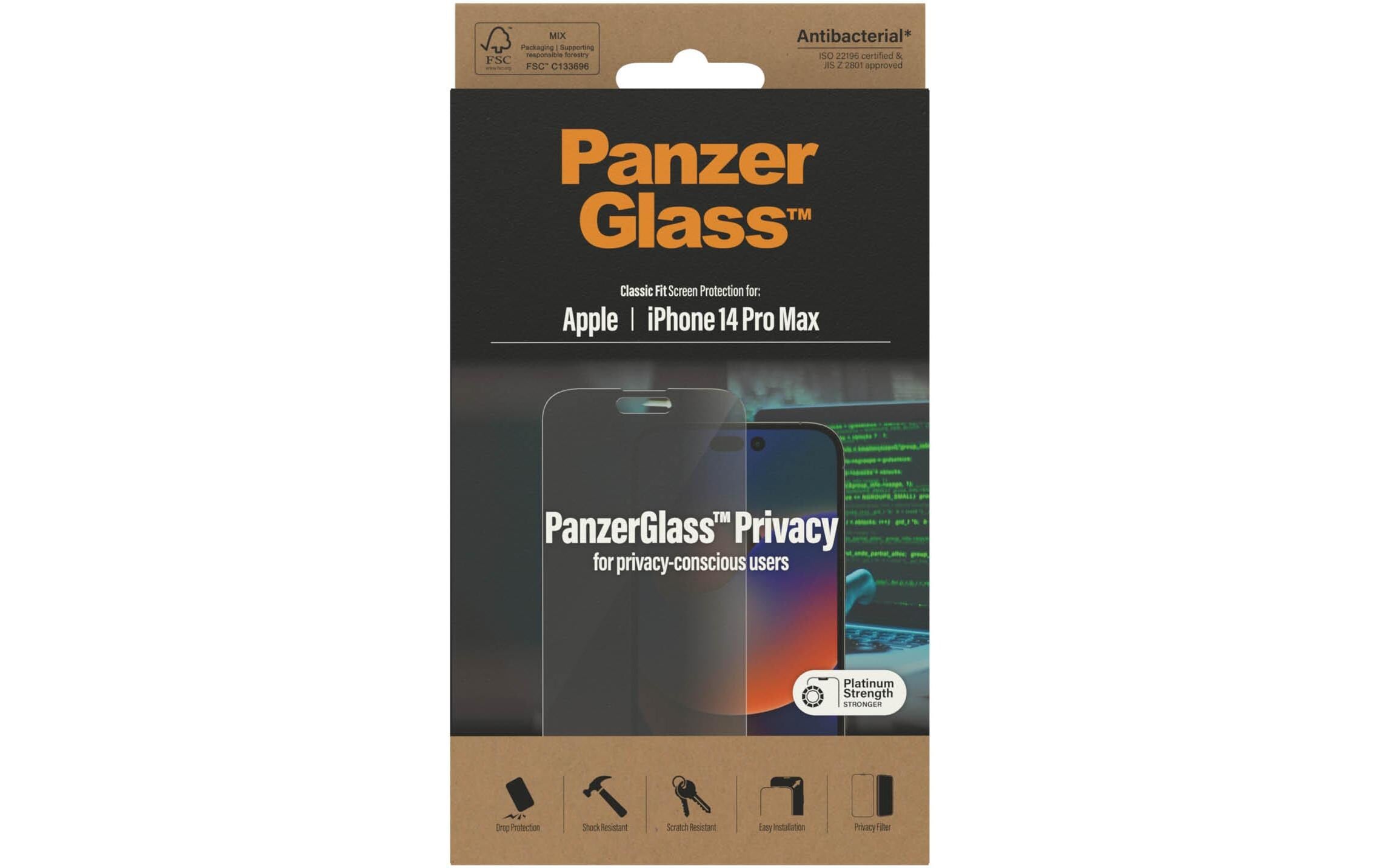 Displayschutzglas »Classic Fit Privacy iPhone 14 Pro Max«, für iPhone 14 Pro Max, (1 St.)