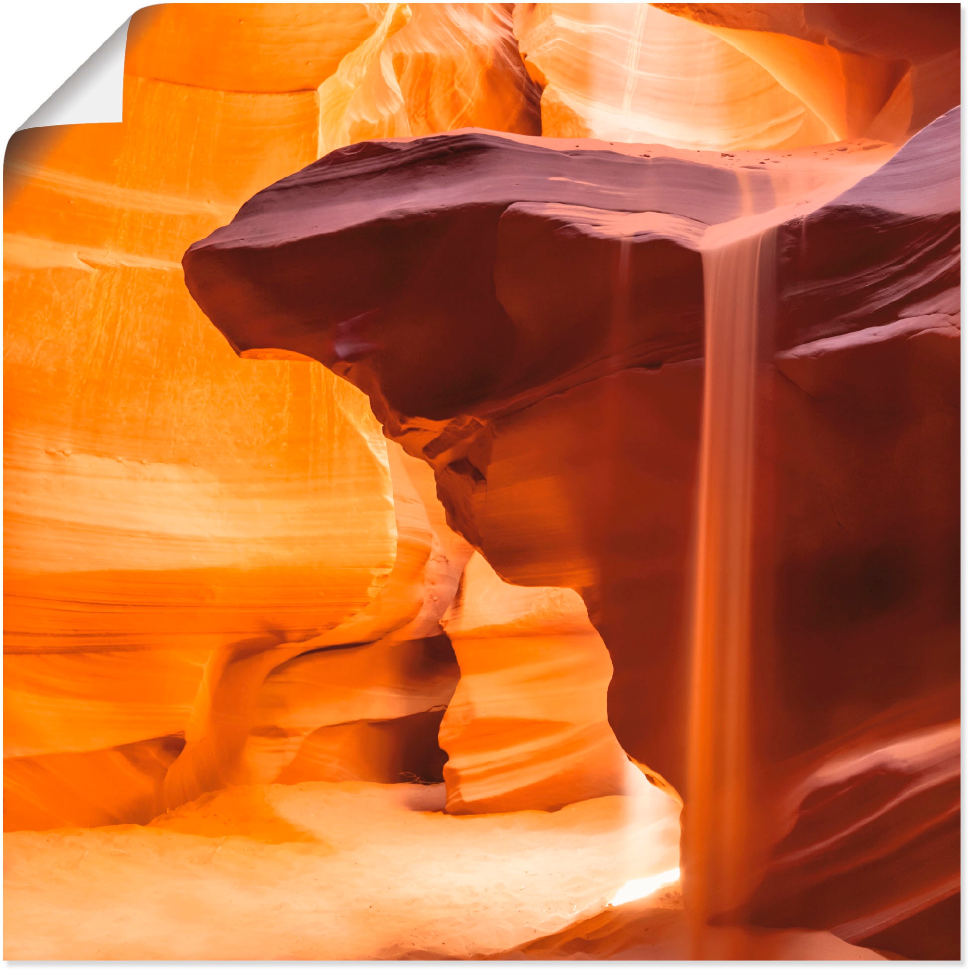 Image of Artland Wandbild »Antelope Canyon Sanddusche«, Amerika, (1 St.), in vielen Grössen & Produktarten - Alubild / Outdoorbild für den Aussenbereich, Leinwandbild, Poster, Wandaufkleber / Wandtattoo auch für Badezimmer geeignet bei Ackermann Versand Schweiz