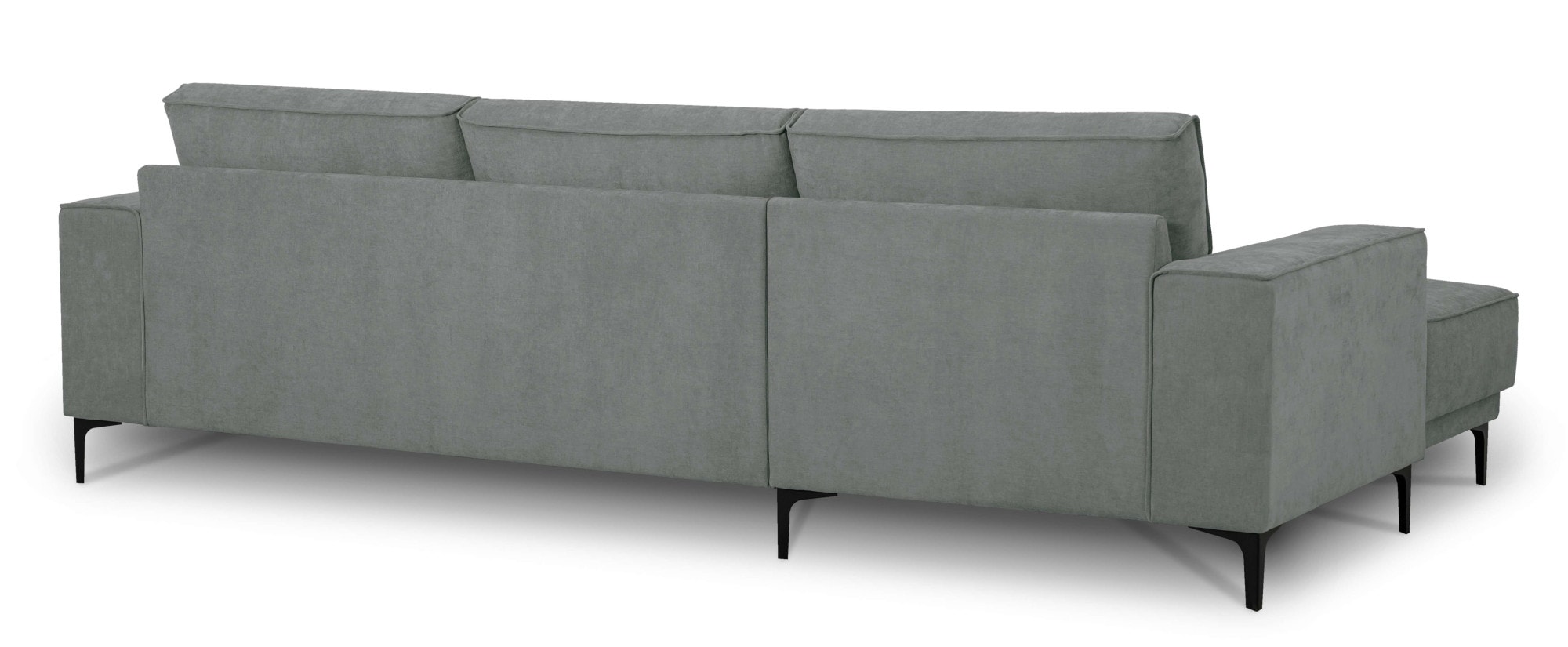 Places of Style Ecksofa »Polsterecke Oland, Struktur, Flachgewebe, Luxus-Microfaser, Boucle«, L-Form, 280 cm, Wellenunterfederung, Skandi-Design, Metallfüsse