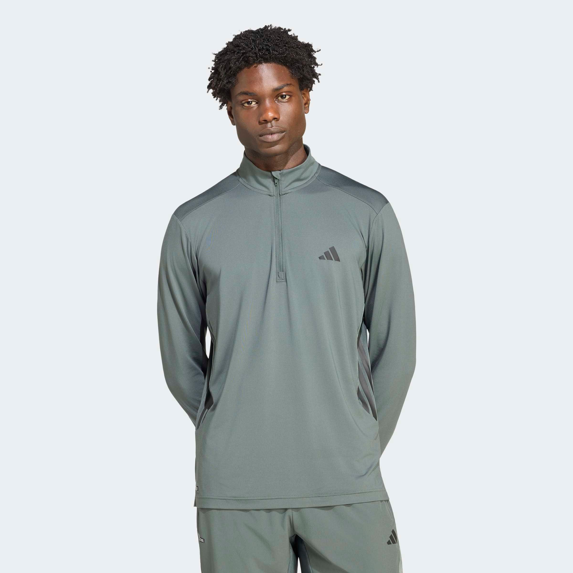 Image of adidas Performance Sweatshirt "TECH ESSENTIALS WORKOUT 1/4 ZIP", 1/4 Zip, aus Polyester und Elasthan