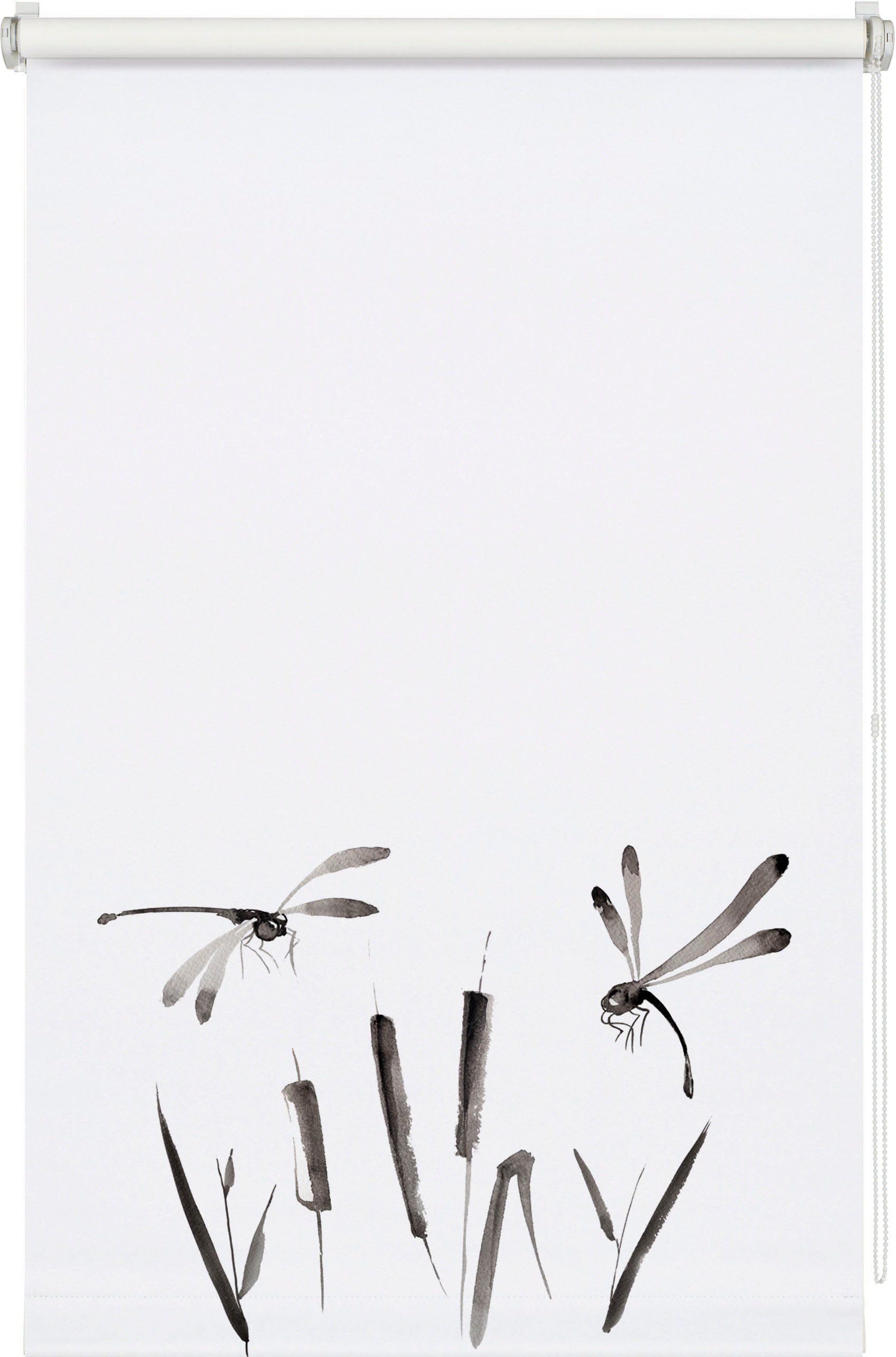 GARDINIA Seitenzugrollo »weiss / Dekor« blickdicht Sichtschutz ohne Bohren freihängend Klemmträger mit Feststellschraube