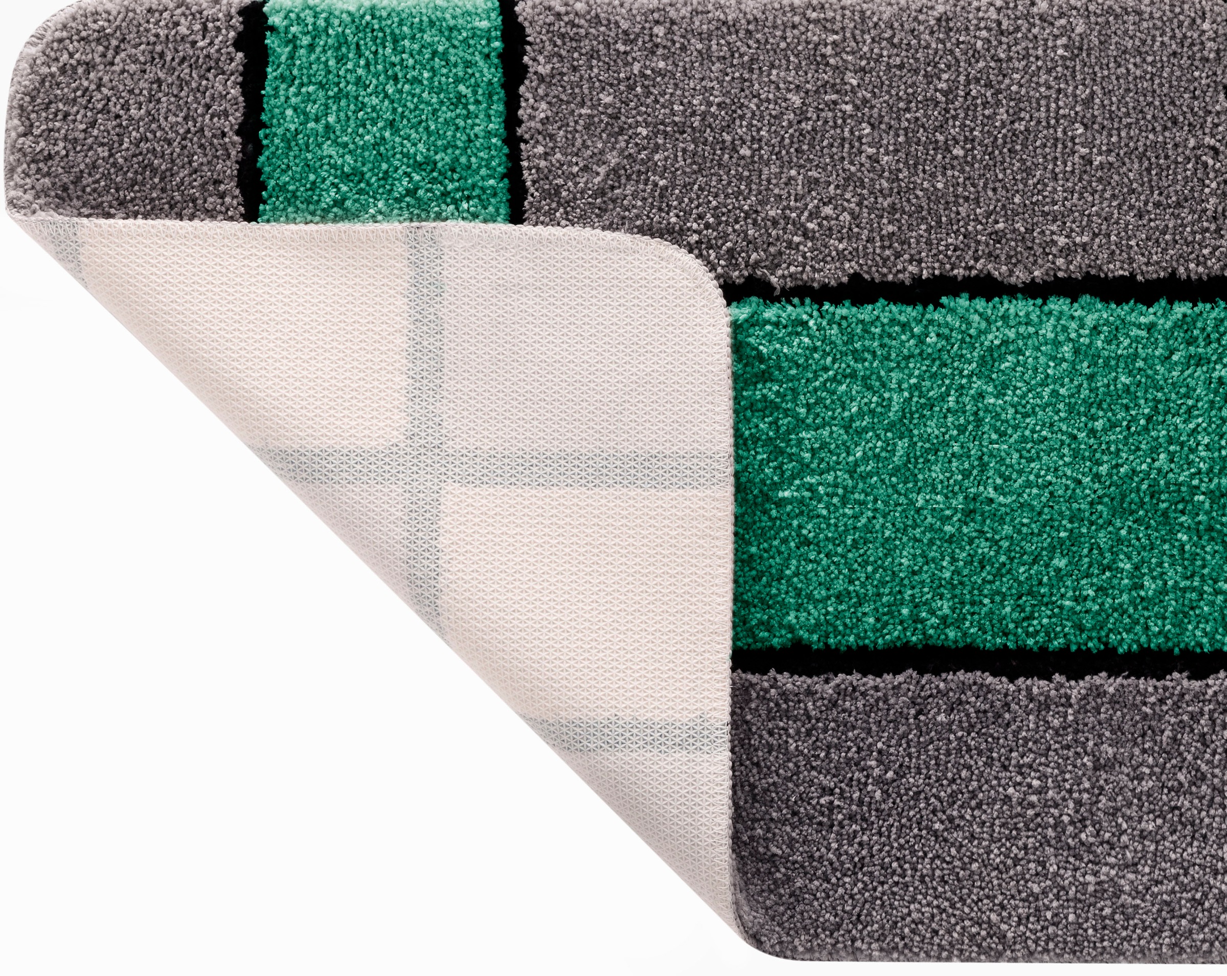 my home Badematte »Melli«, rutschhemmend beschichtet, fussbodenheizungsgeeignet, Badteppich, mit Muster, karierte Badematte