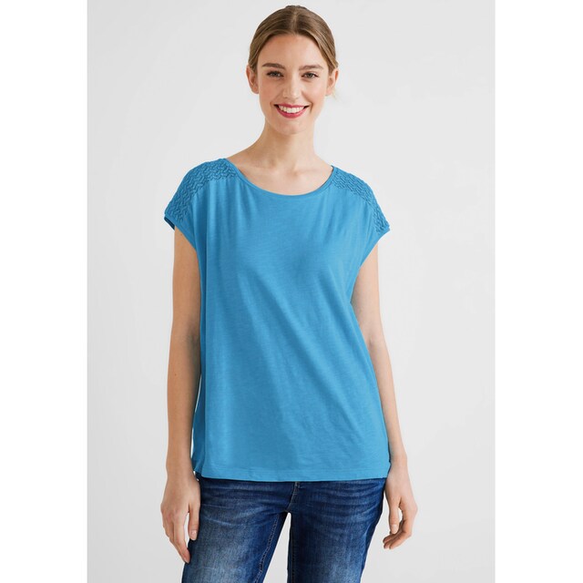 ♕ STREET ONE Shirttop, mit Spitzeneinsatz versandkostenfrei kaufen