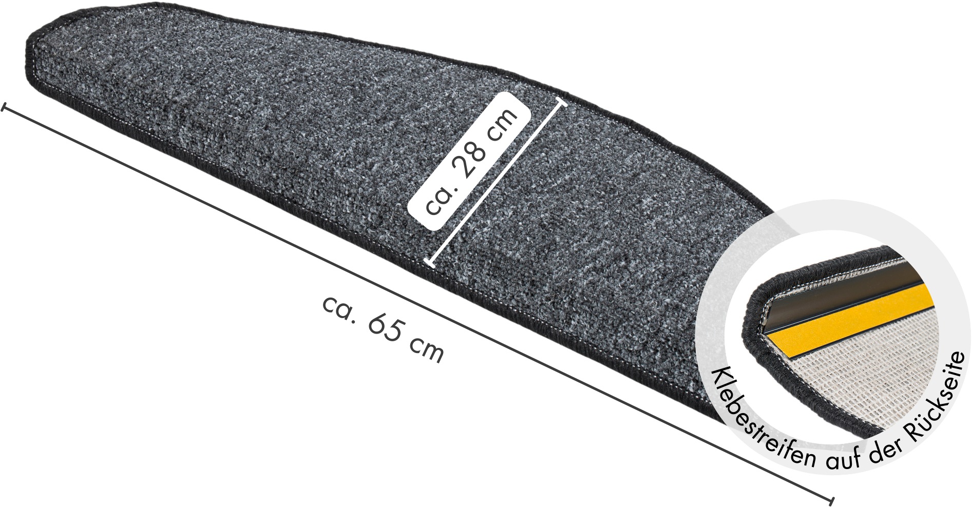 Andiamo Tapis de marche »Rambo, Made in Poland« Demi-rond 4 mm Höhe melierte Schlinge, selbstklebend, 15 Stück in einem Set