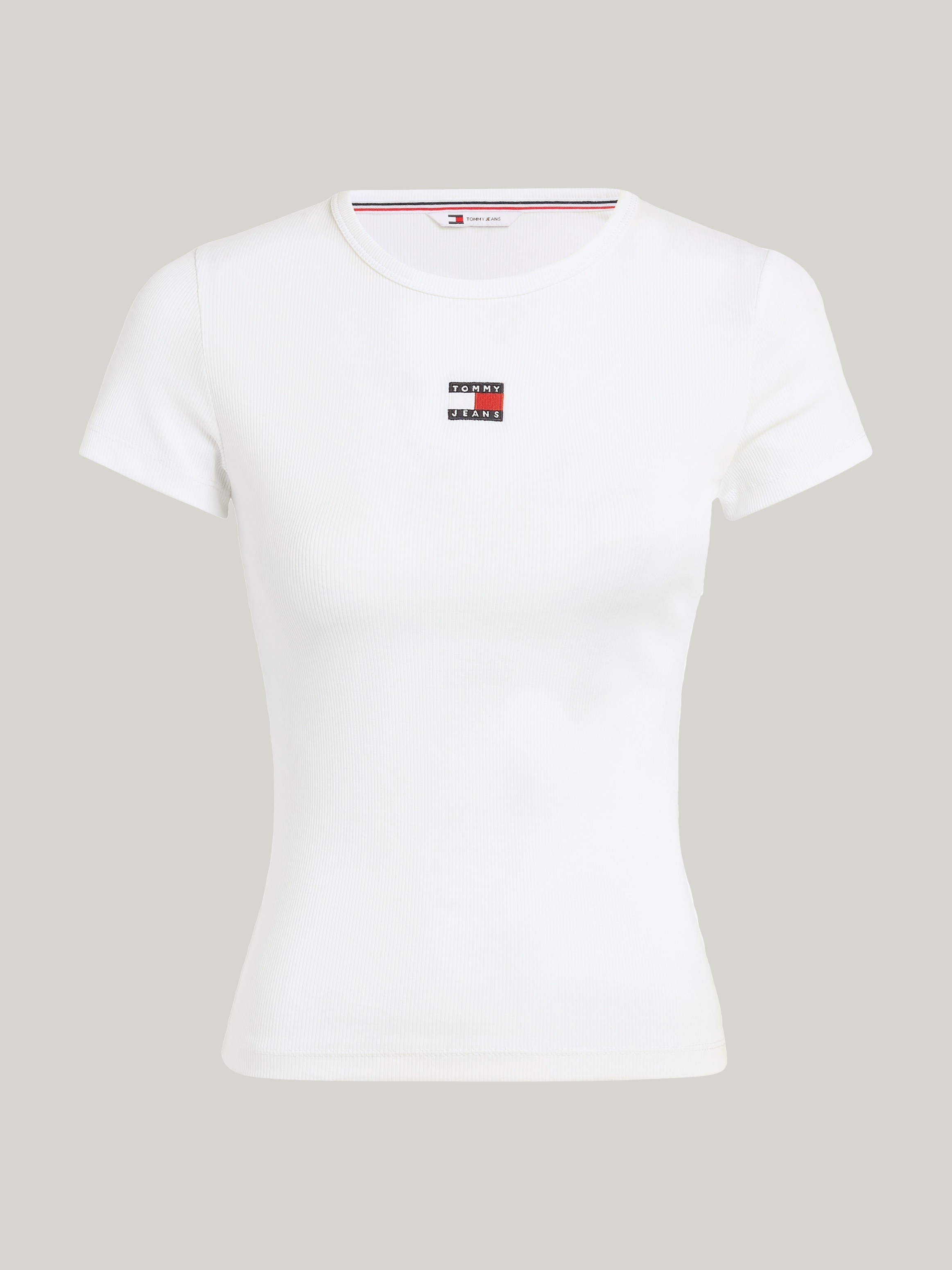 Tommy Jeans Kurzarmshirt »TJW SLIM BADGE RIB TEE«, in gerippter Struktur