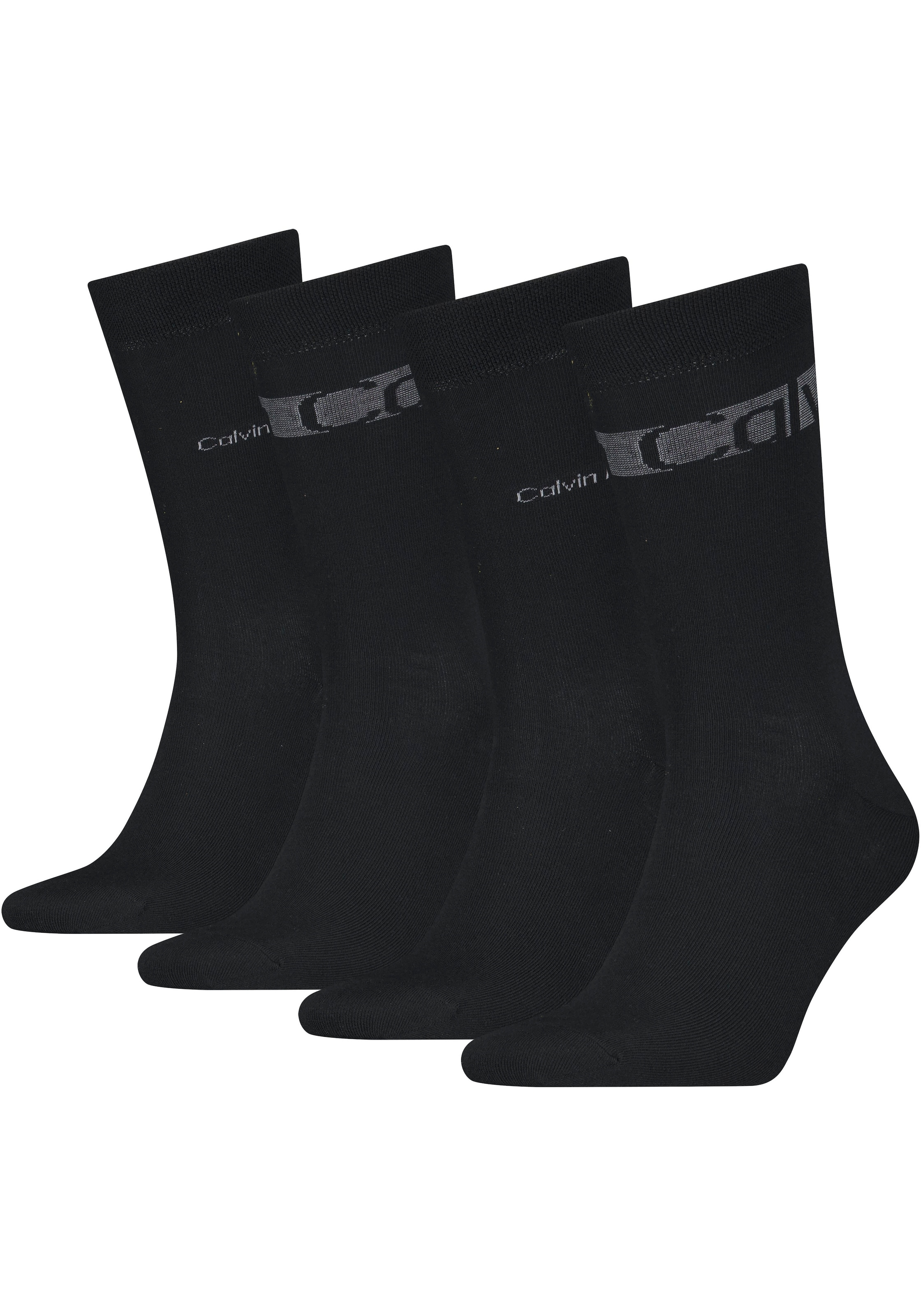 Socken »CK MEN SOCK 4P STRIPES«, (Packung, 4er-Pack), mit Logostickerei