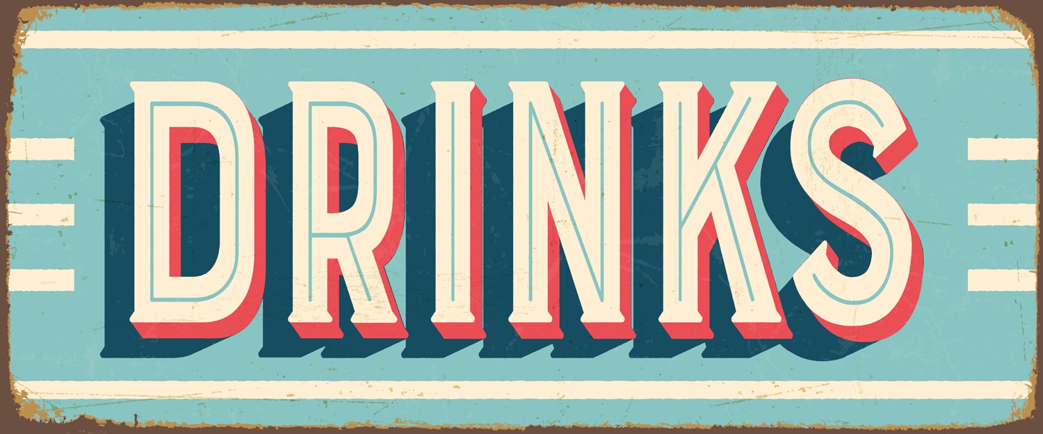 Image of queence Metallbild "DRINKS" Sprüche & Texte Schriftzug, Stahlschilder